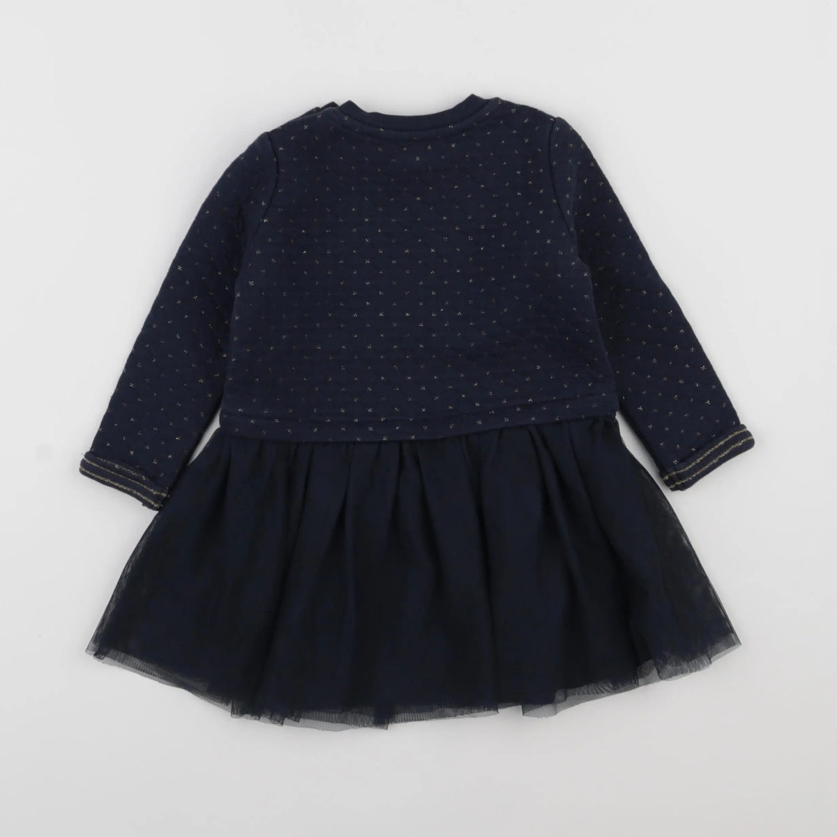 Vertbaudet - robe bleu, or - 2 ans