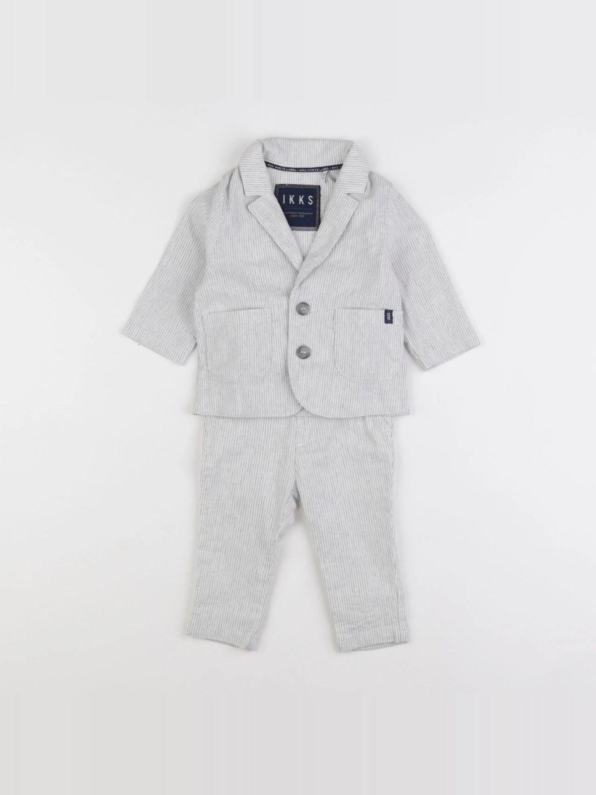 IKKS - ensemble blanc, bleu - 6 mois