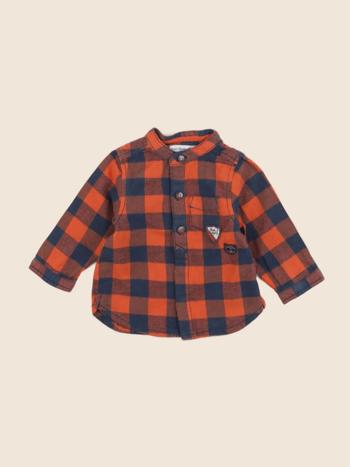 Vertbaudet - chemise orange - 6 mois