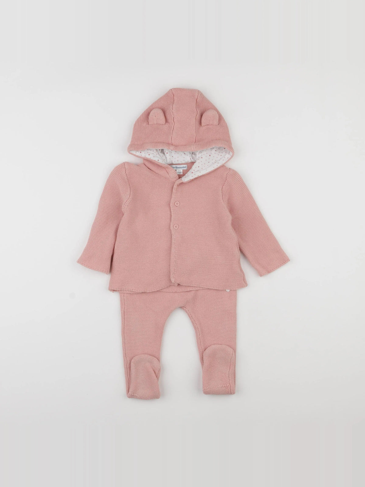 Vertbaudet - ensemble rose - 12 mois