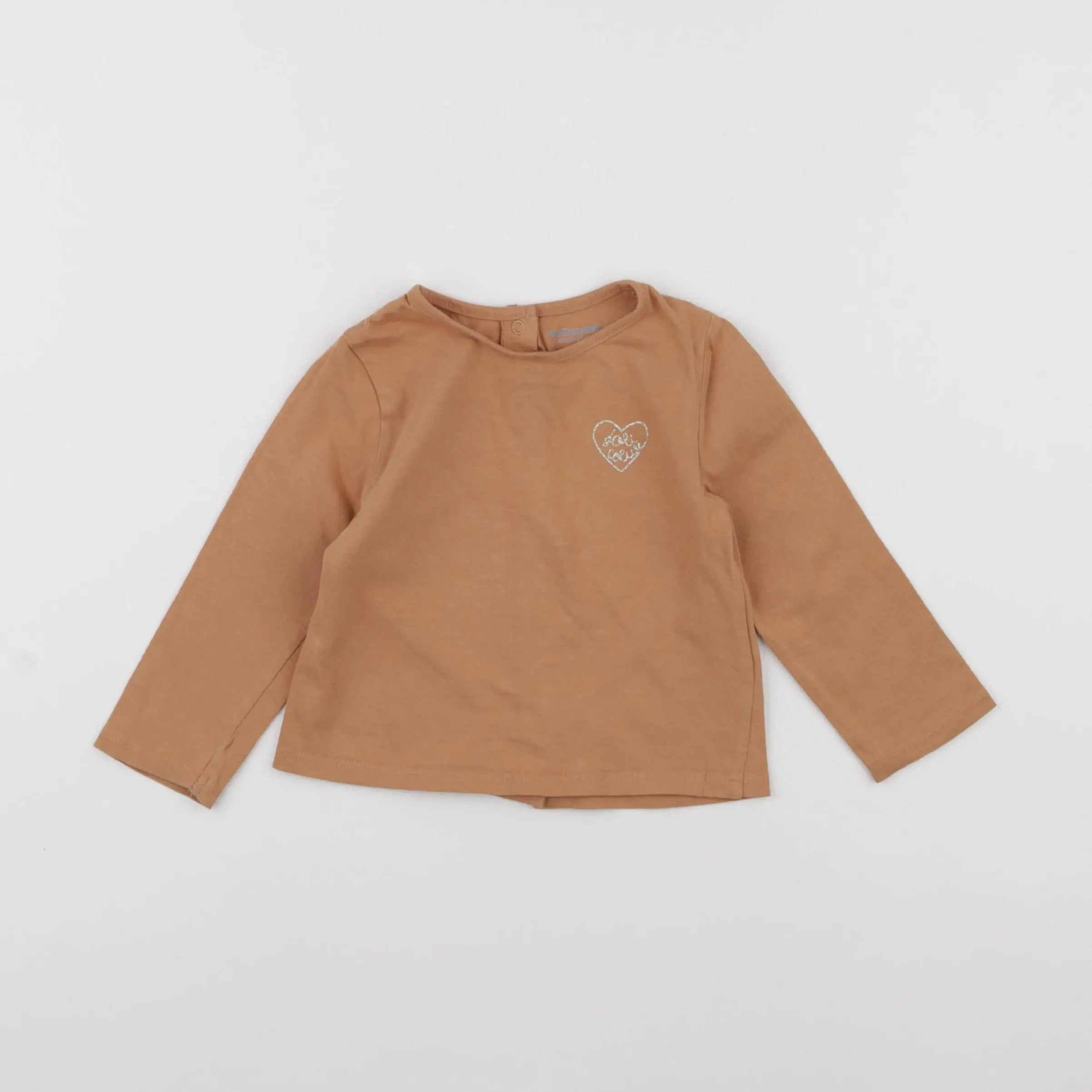 Vertbaudet - tee-shirt marron - 9 mois