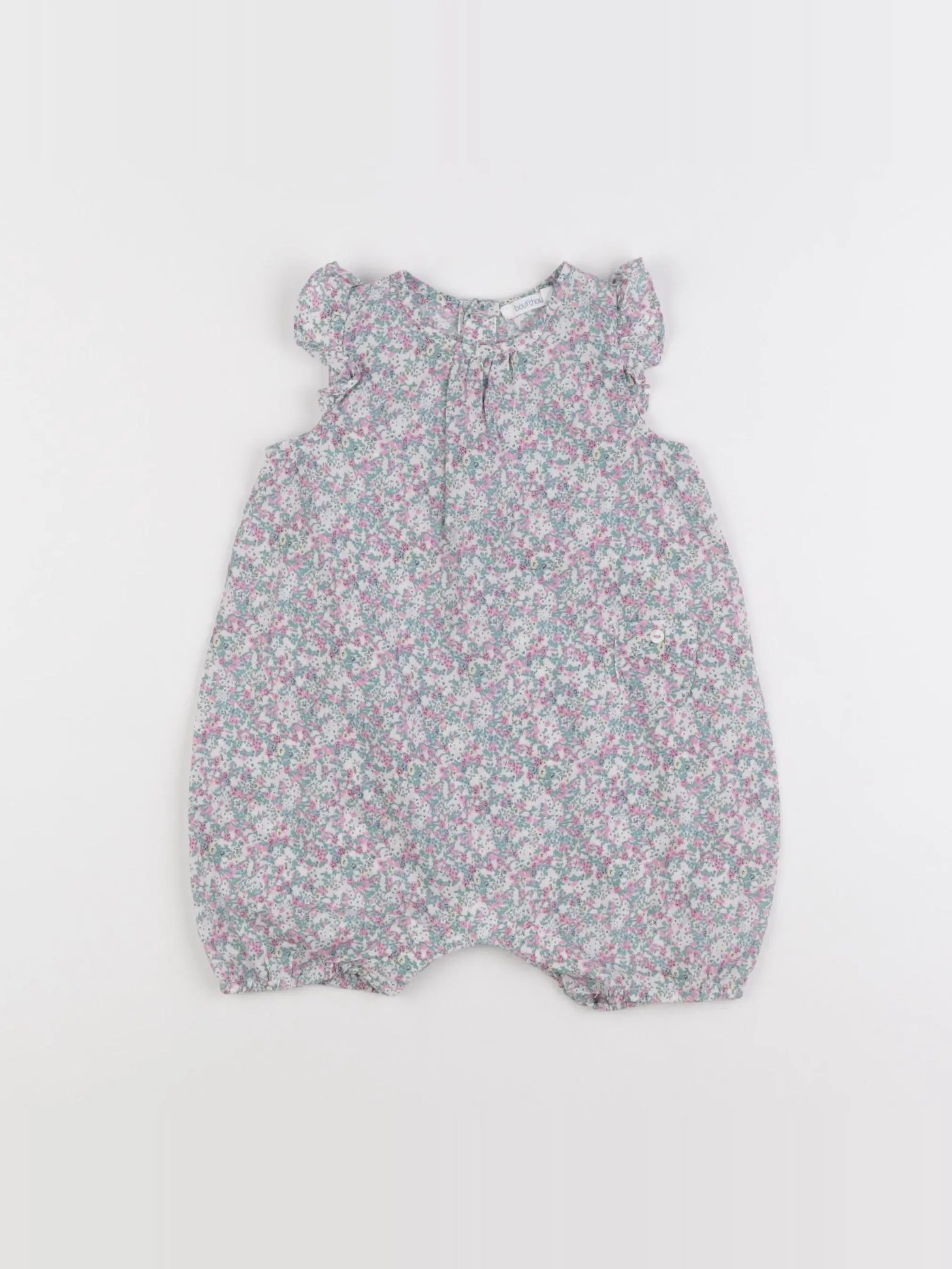 Boutchou - combinaison vert, violet - 6 mois