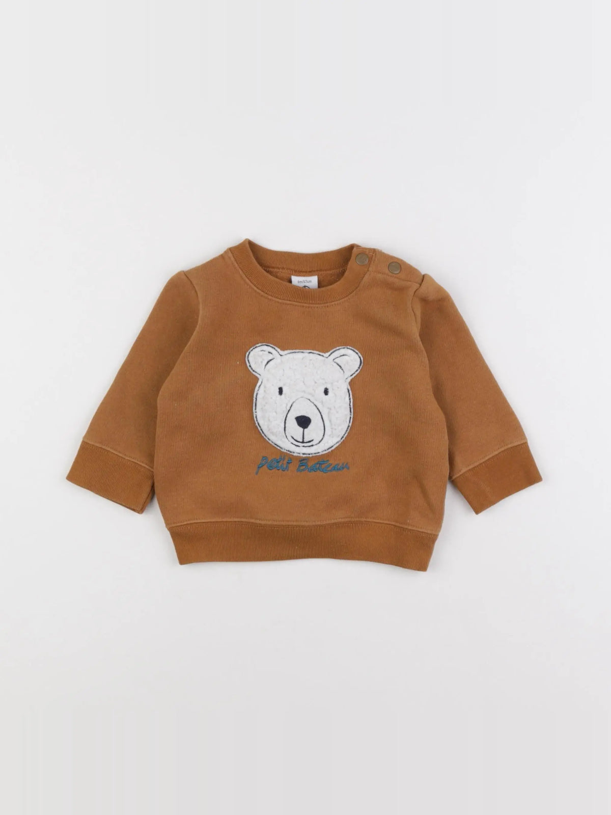 Petit Bateau - sweat marron - 6 mois