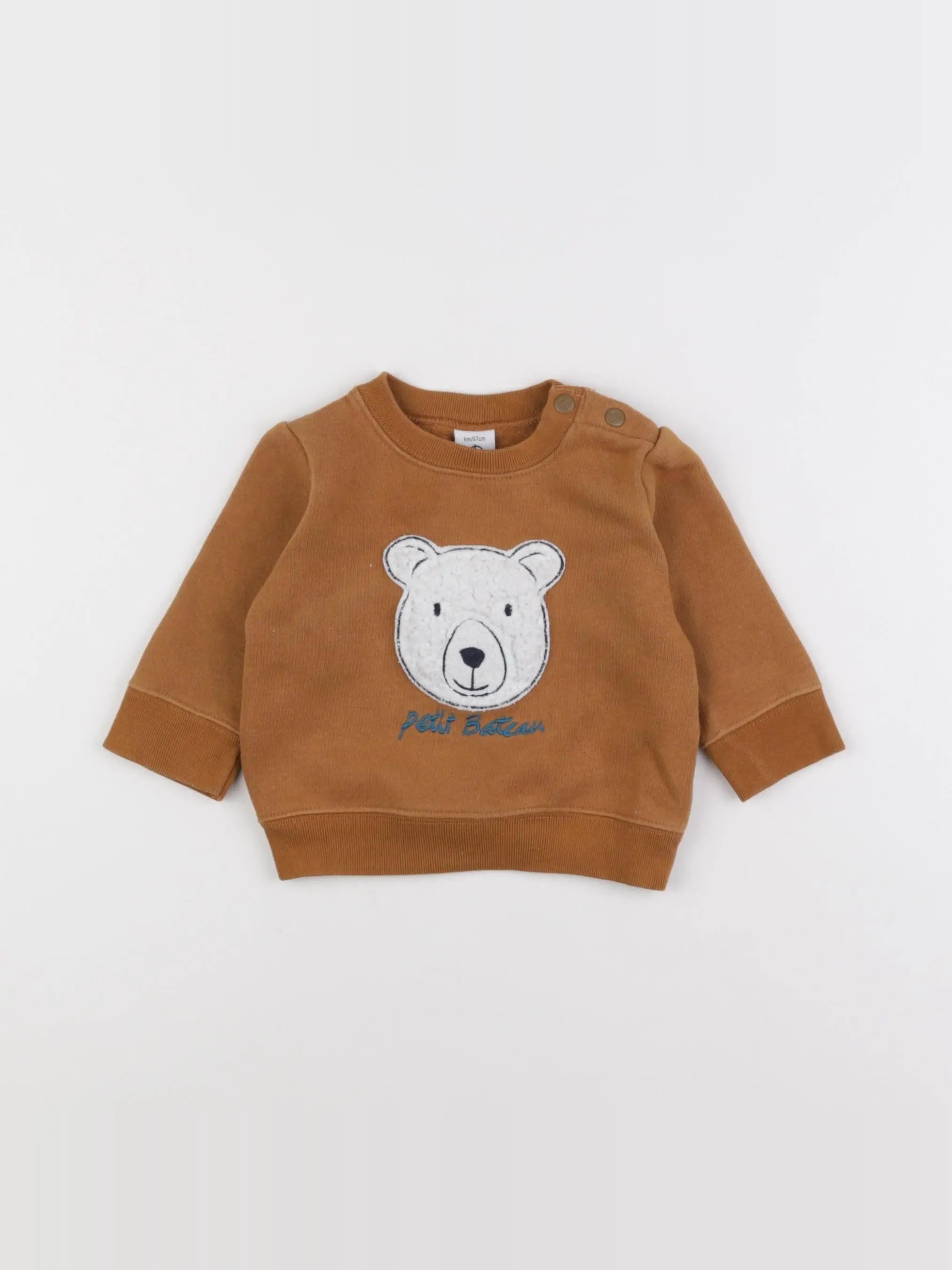 Petit Bateau - sweat marron - 6 mois
