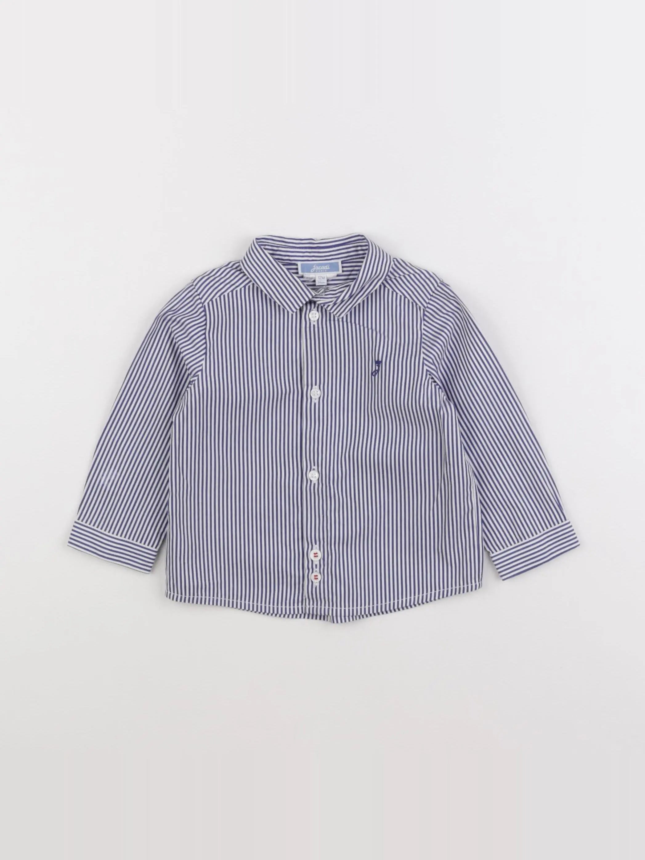 Jacadi - chemise blanc, bleu - 12 mois