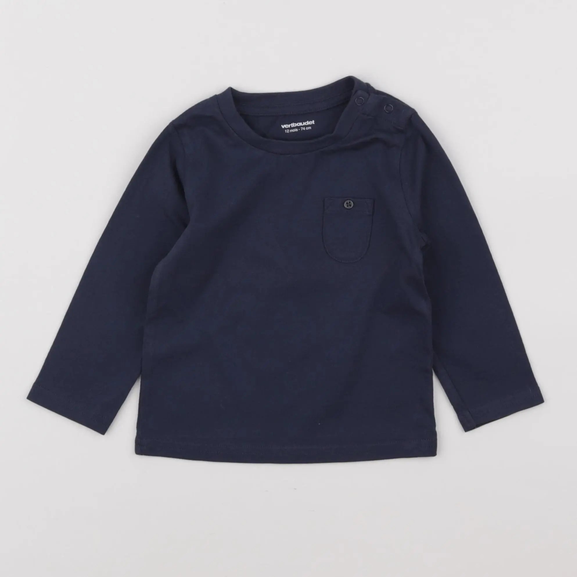 Vertbaudet - tee-shirt bleu - 12 mois