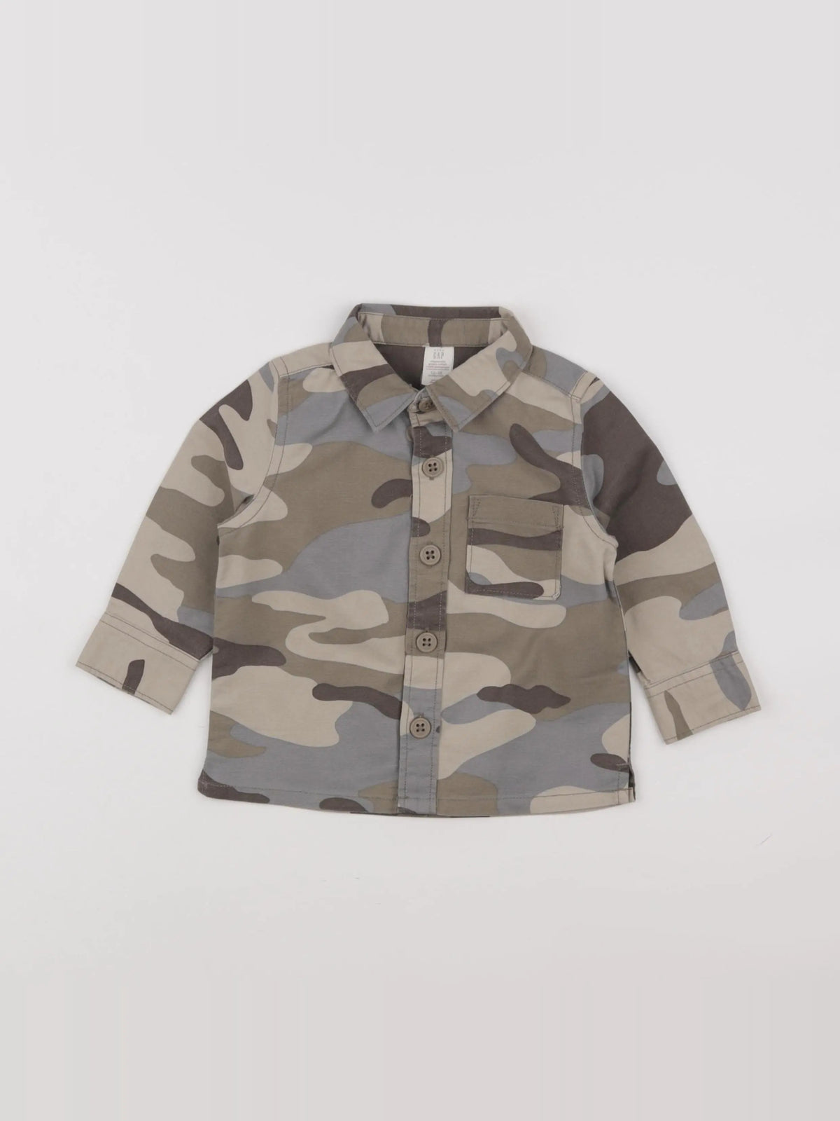 GAP - chemise beige, gris - 12/18 mois