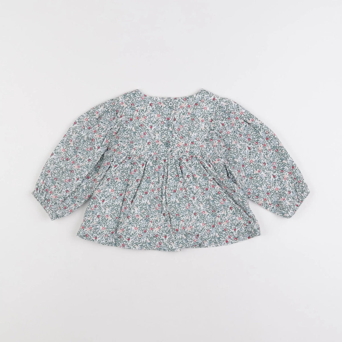 Vertbaudet - blouse vert, blanc - 12 mois