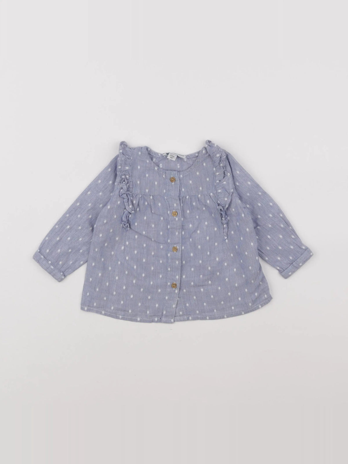 Vertbaudet - blouse blanc, bleu - 6 mois