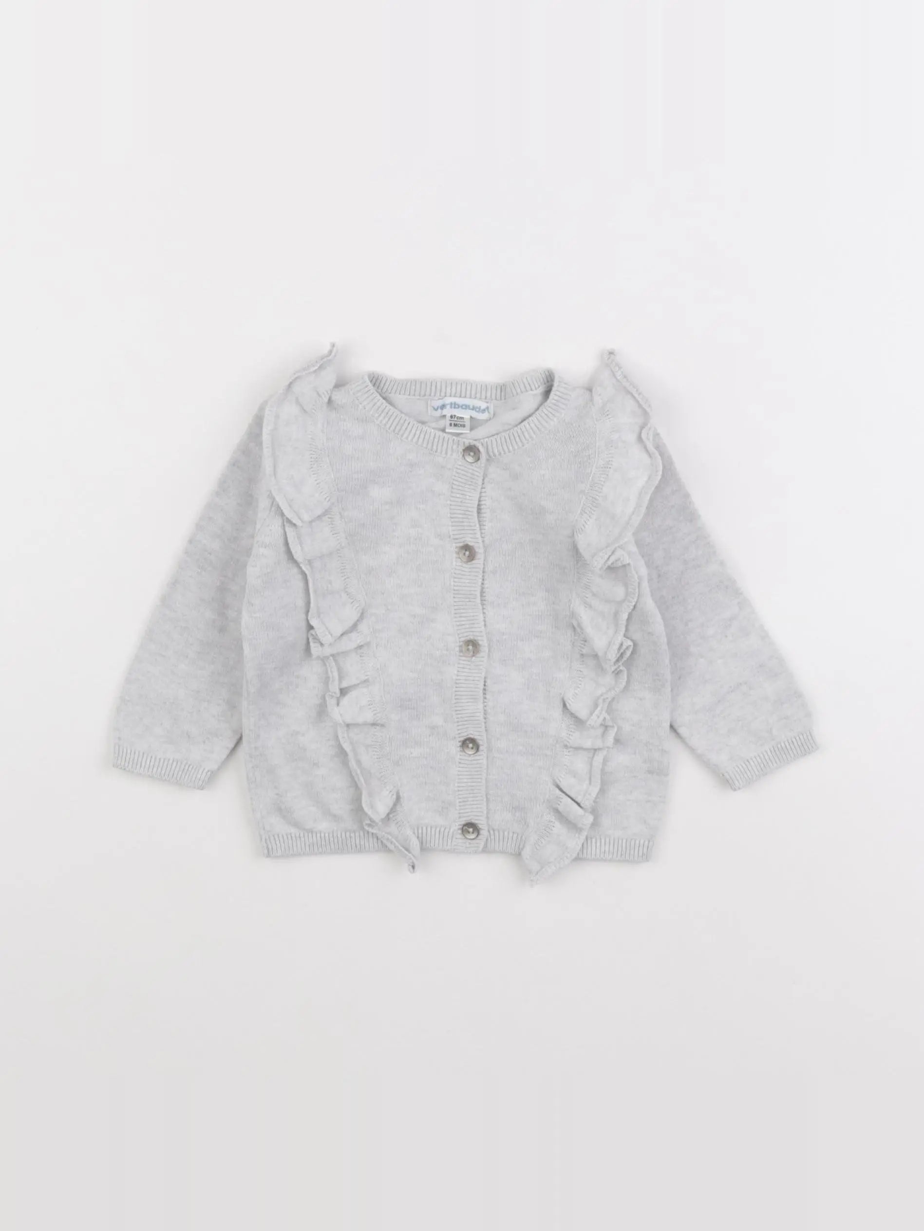 Vertbaudet - gilet gris - 6 mois