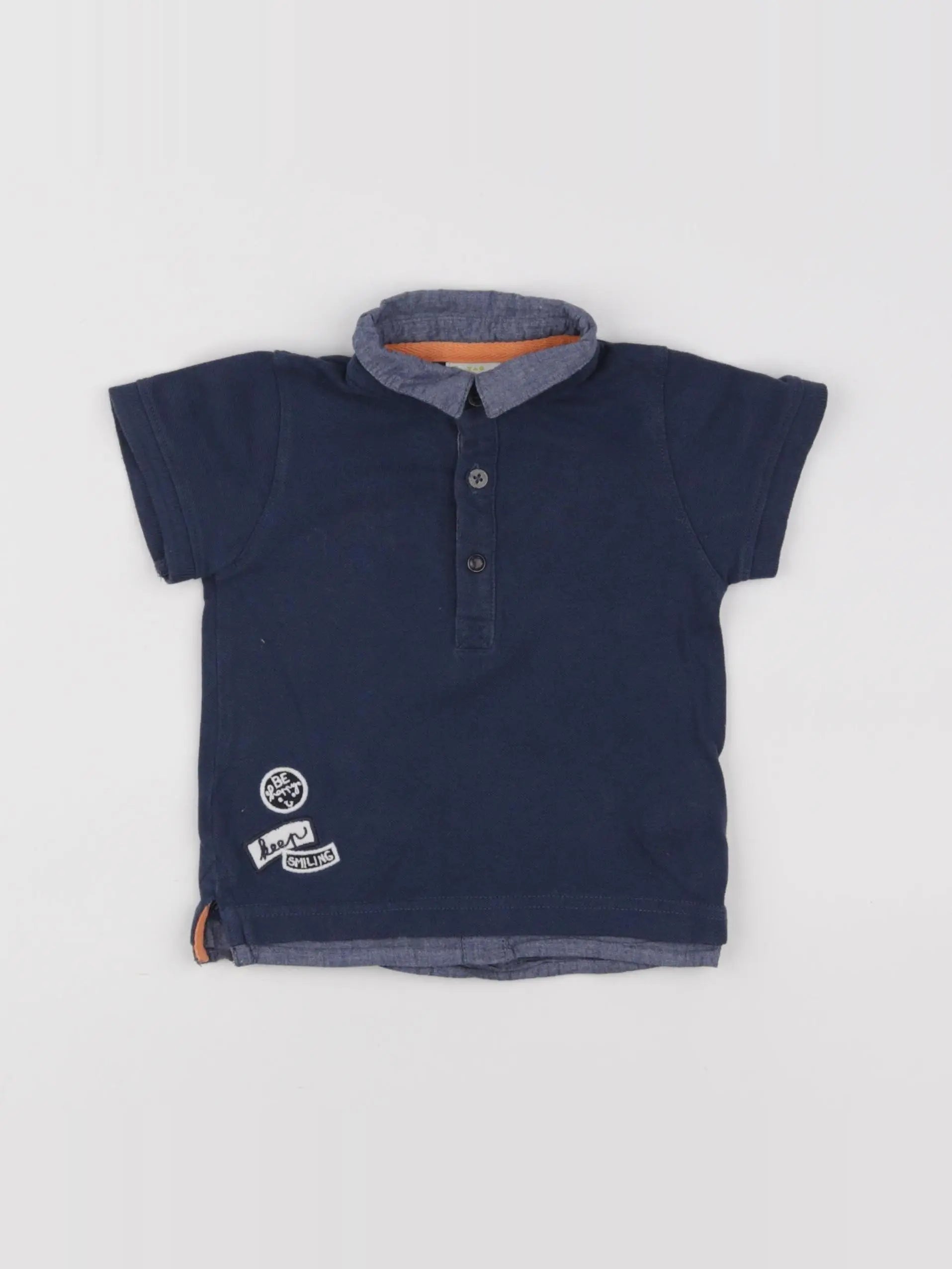 Tape à l'oeil - polo bleu - 12 mois