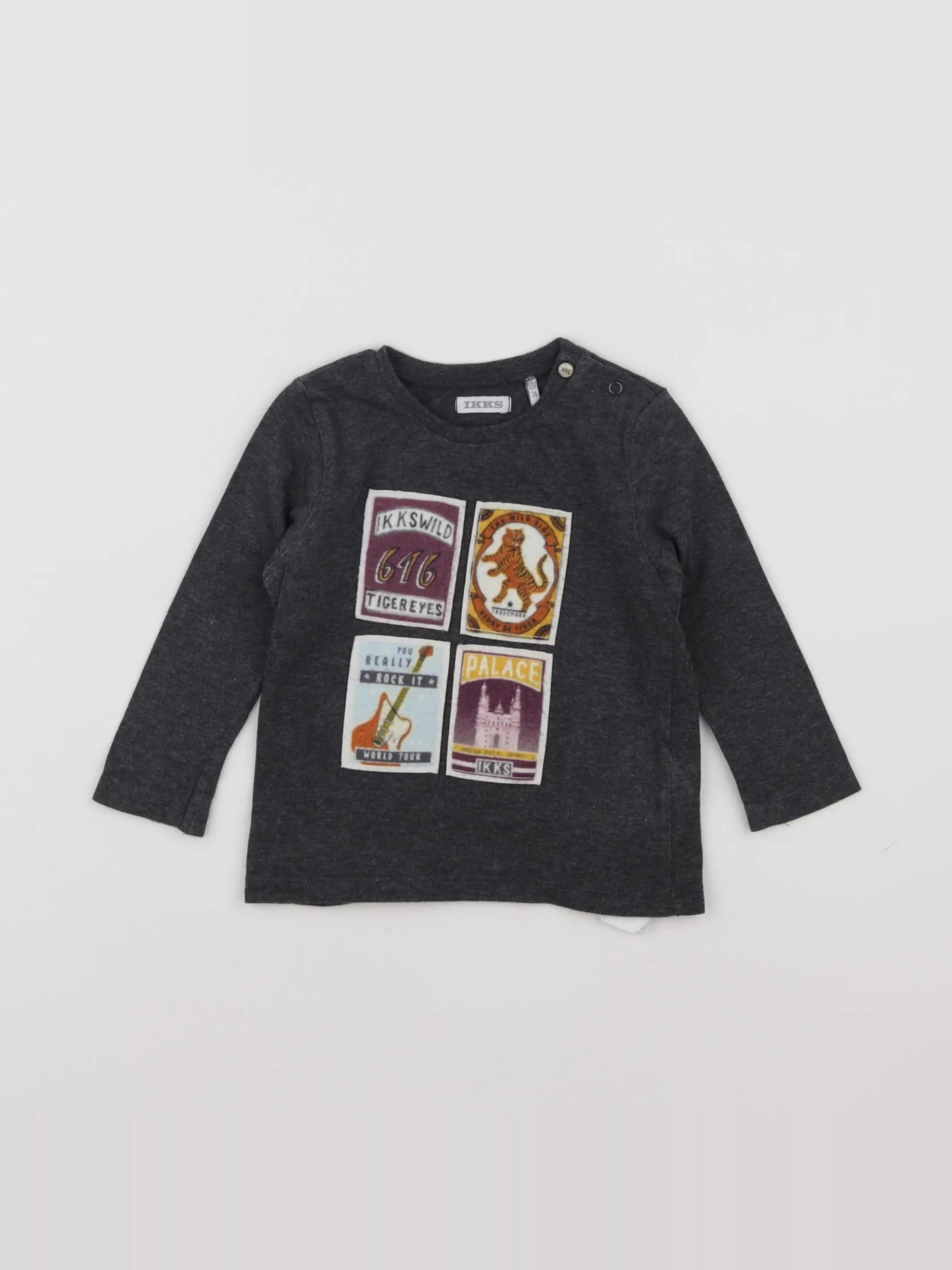 IKKS - tee-shirt gris - 12 mois