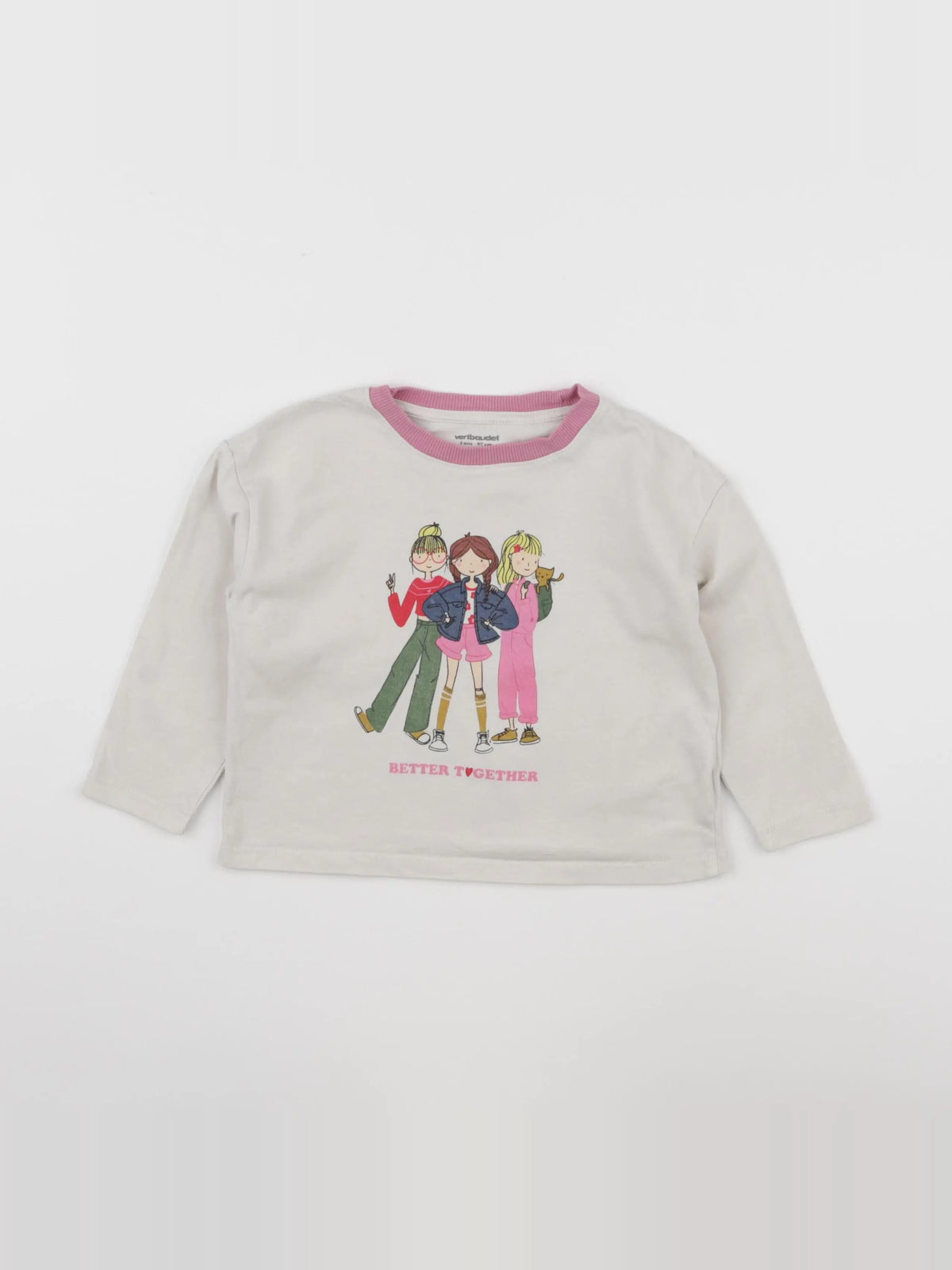Vertbaudet - tee-shirt beige - 3 ans