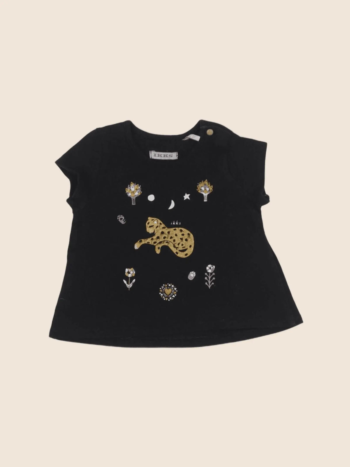 IKKS - tee-shirt noir, or - 6 mois