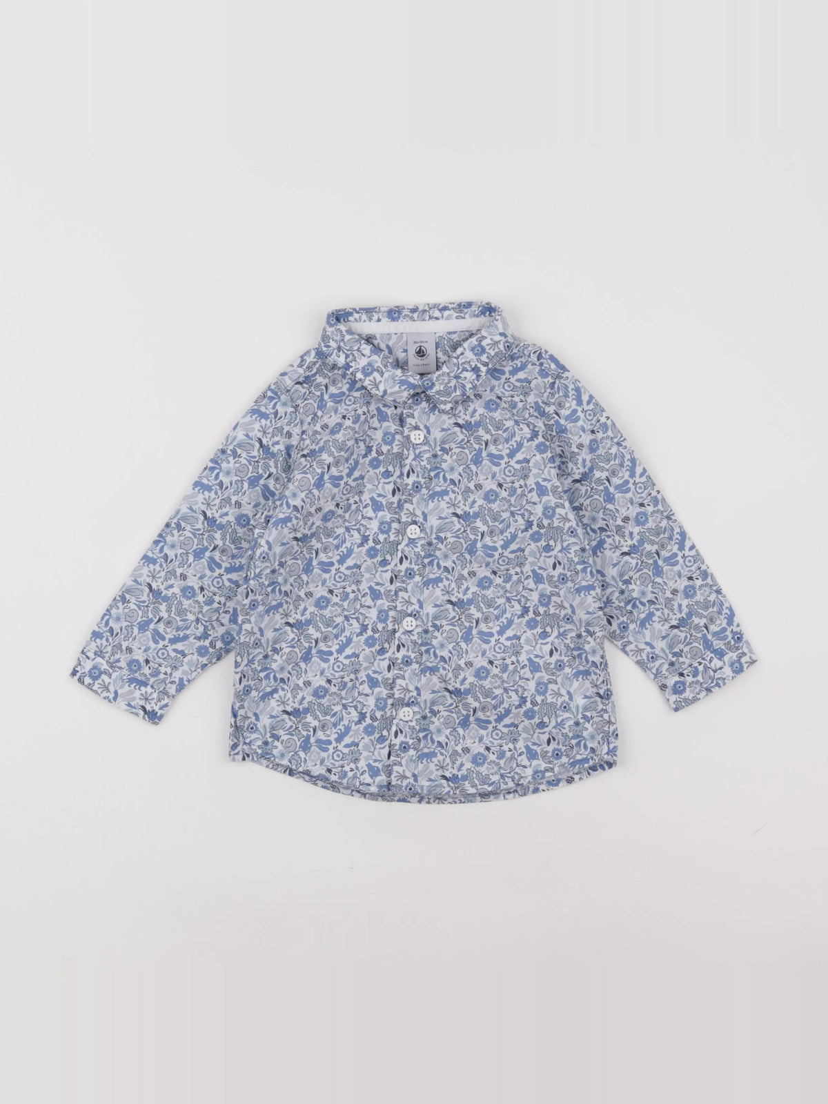 Petit Bateau - chemise bleu - 18 mois