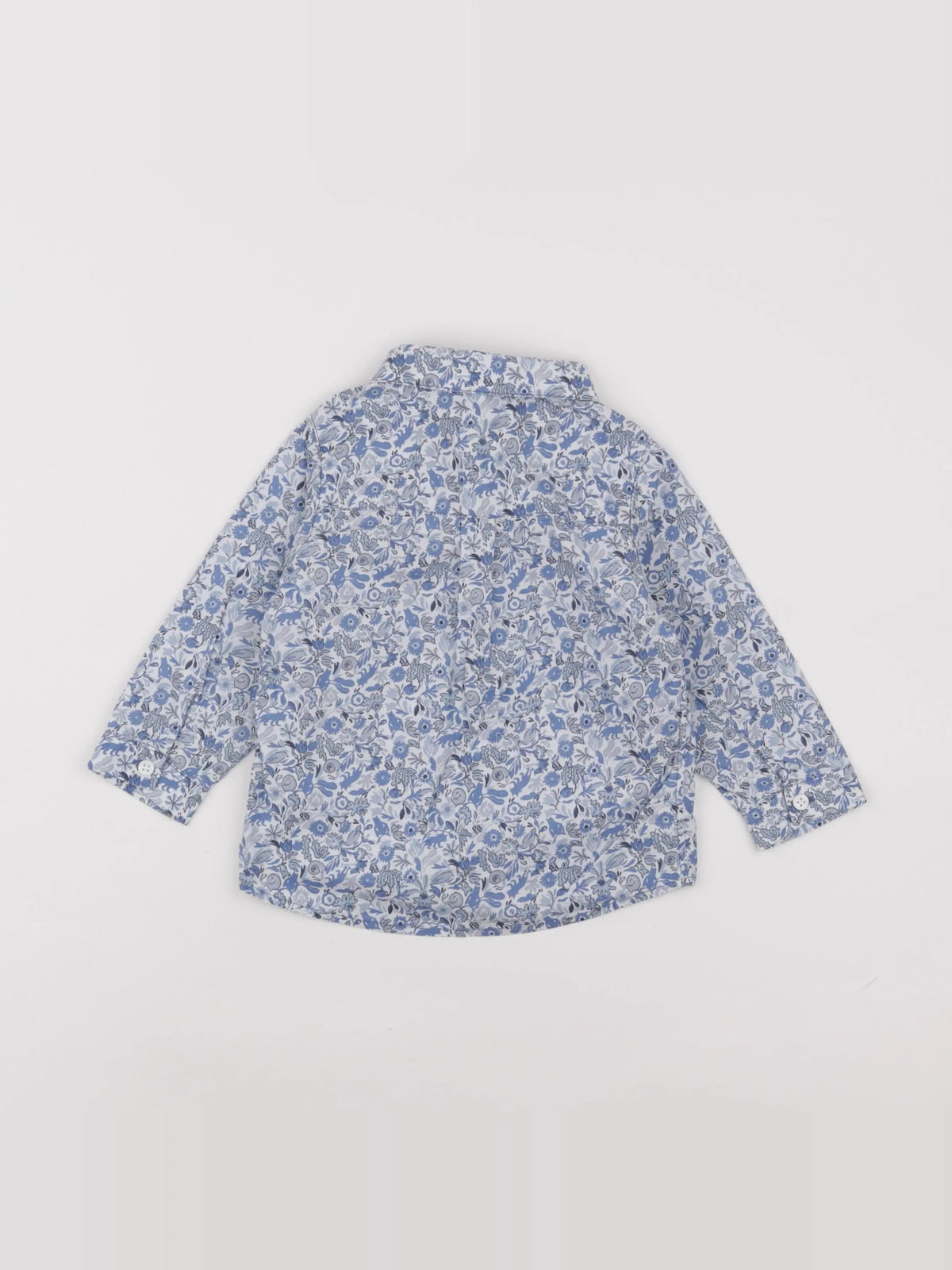 Petit Bateau - chemise bleu - 18 mois