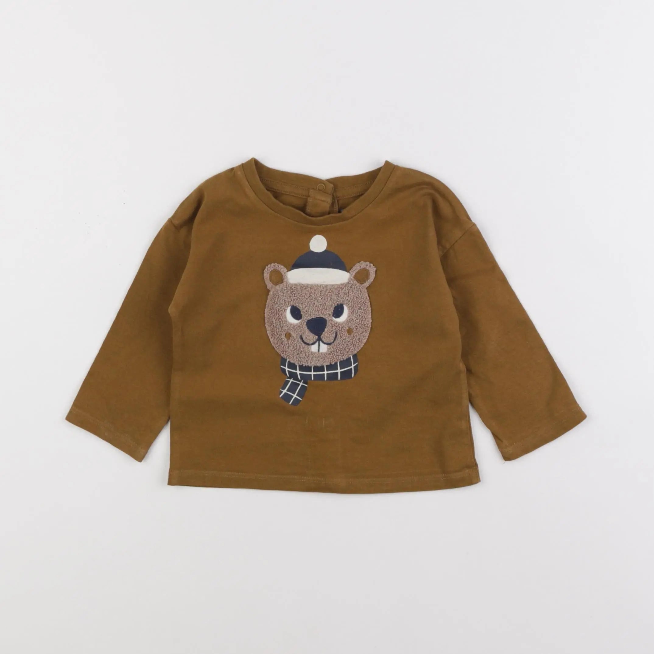 Vertbaudet - tee-shirt marron - 9 mois