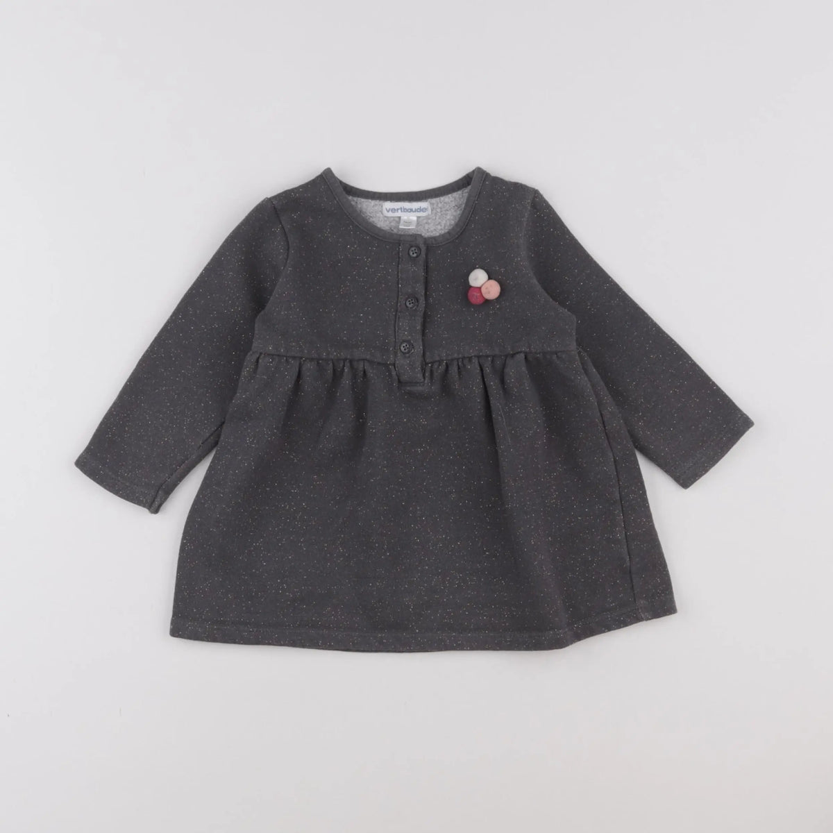 Vertbaudet - robe gris - 12 mois