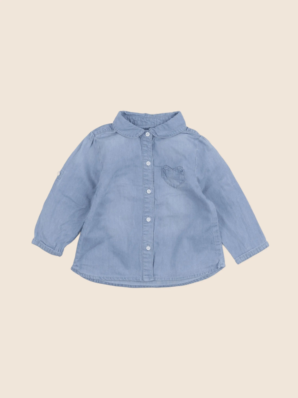 Vertbaudet - chemise bleu - 12 mois