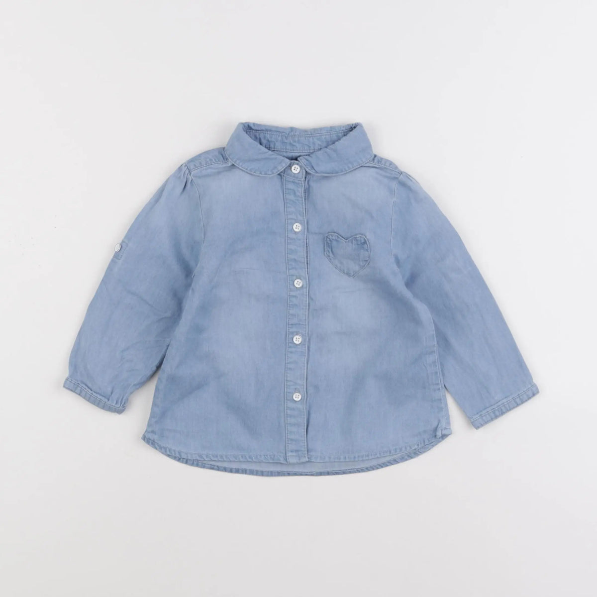 Vertbaudet - chemise bleu - 12 mois