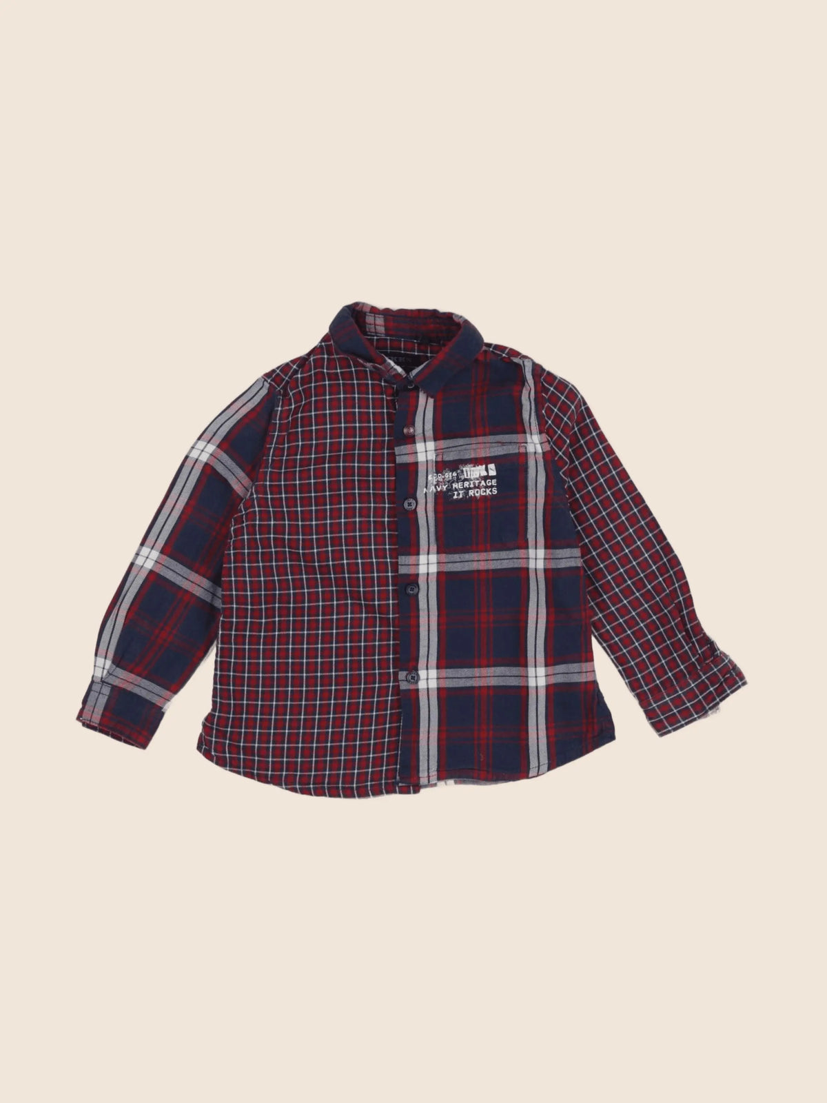 IKKS - chemise rouge, bleu - 2 ans