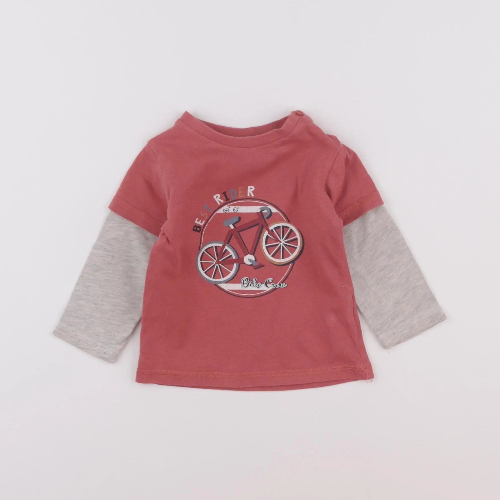 Vertbaudet - tee-shirt rouge - 6 mois