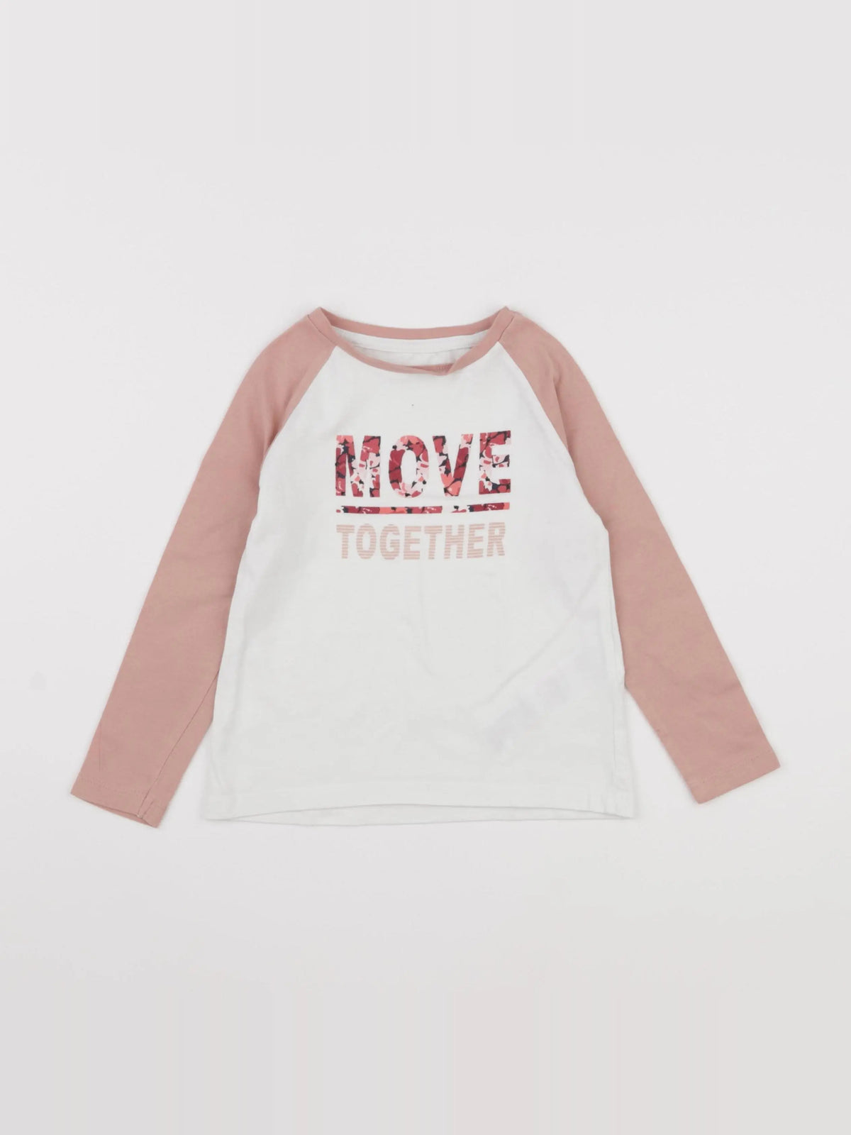Vertbaudet - tee-shirt blanc, rose - 36 mois