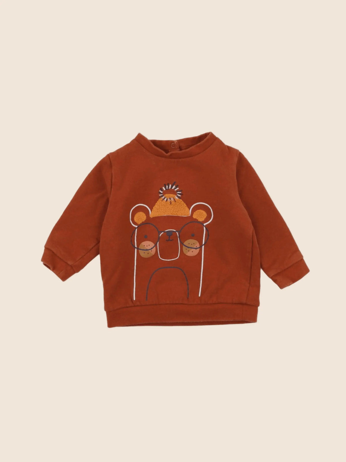 Vertbaudet - sweat marron - 6 mois