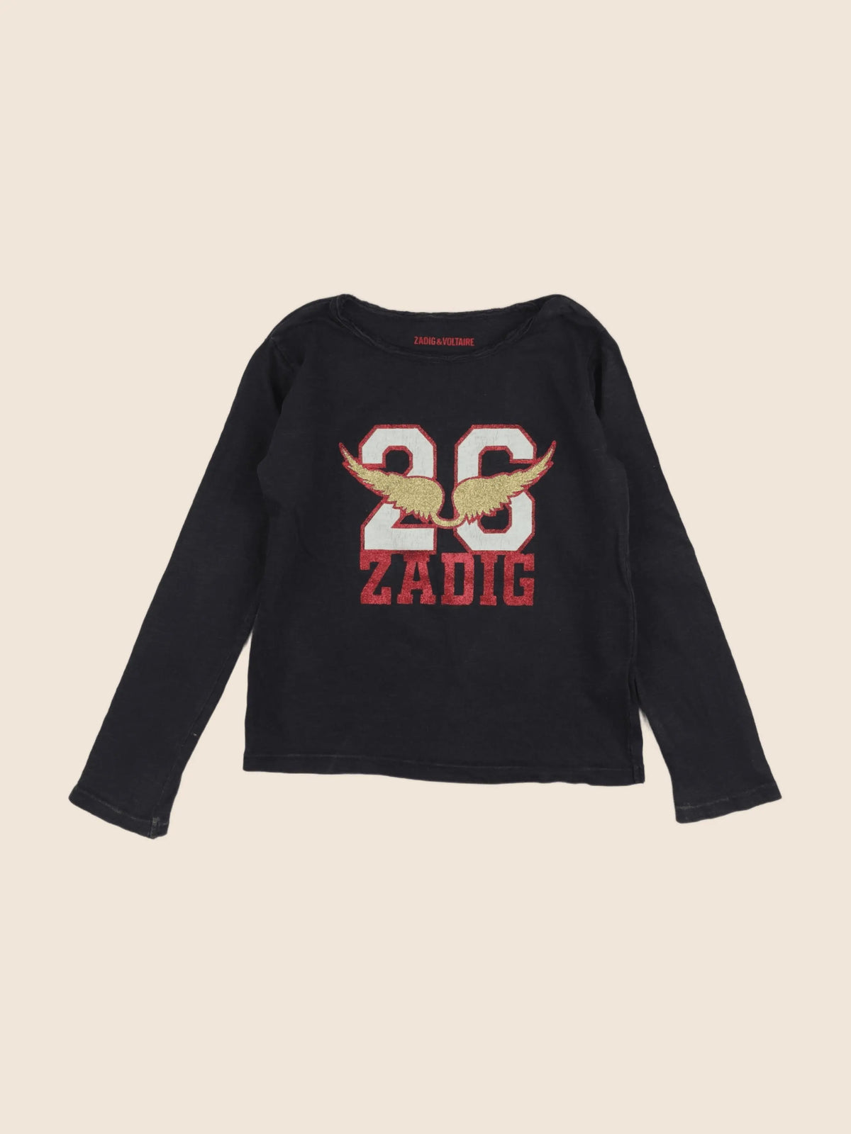 Zadig & Voltaire - tee-shirt or, noir - 6 ans