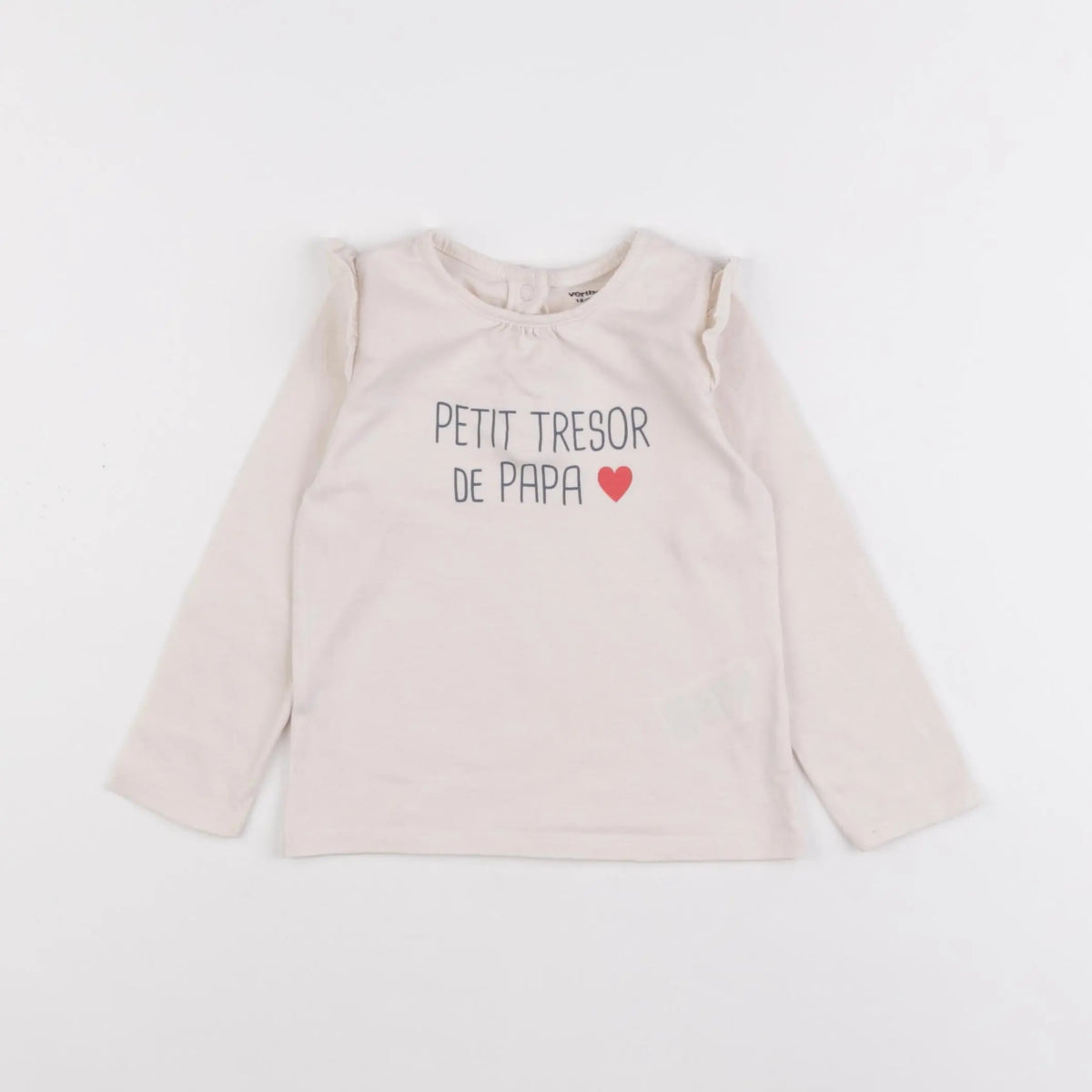 Vertbaudet - tee-shirt beige - 18 mois