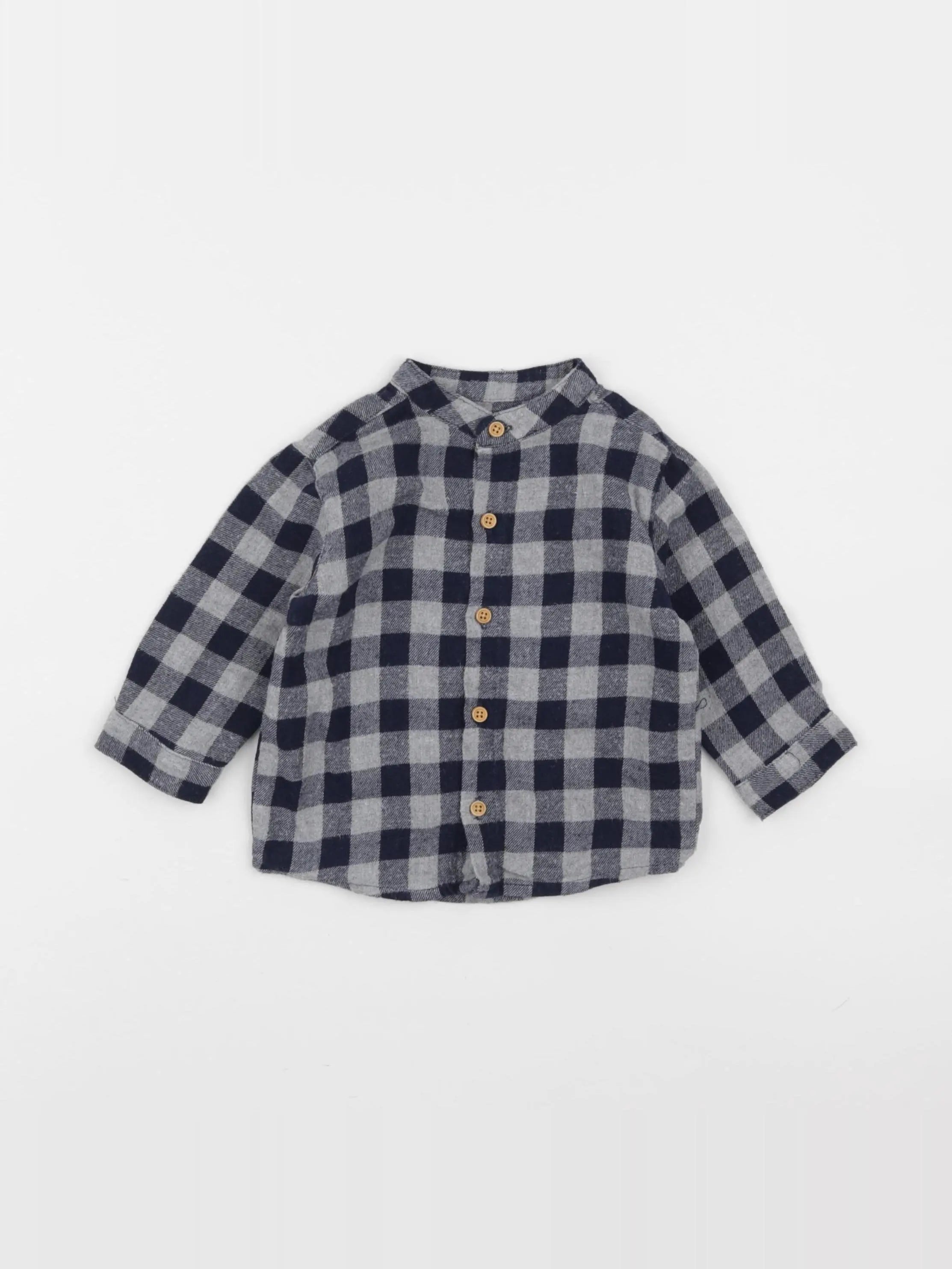 Boutchou - chemise bleu - 6 mois
