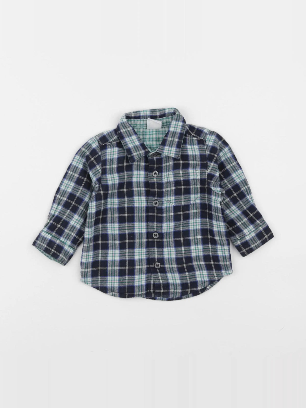 Petit Bateau - chemise bleu - 6 mois
