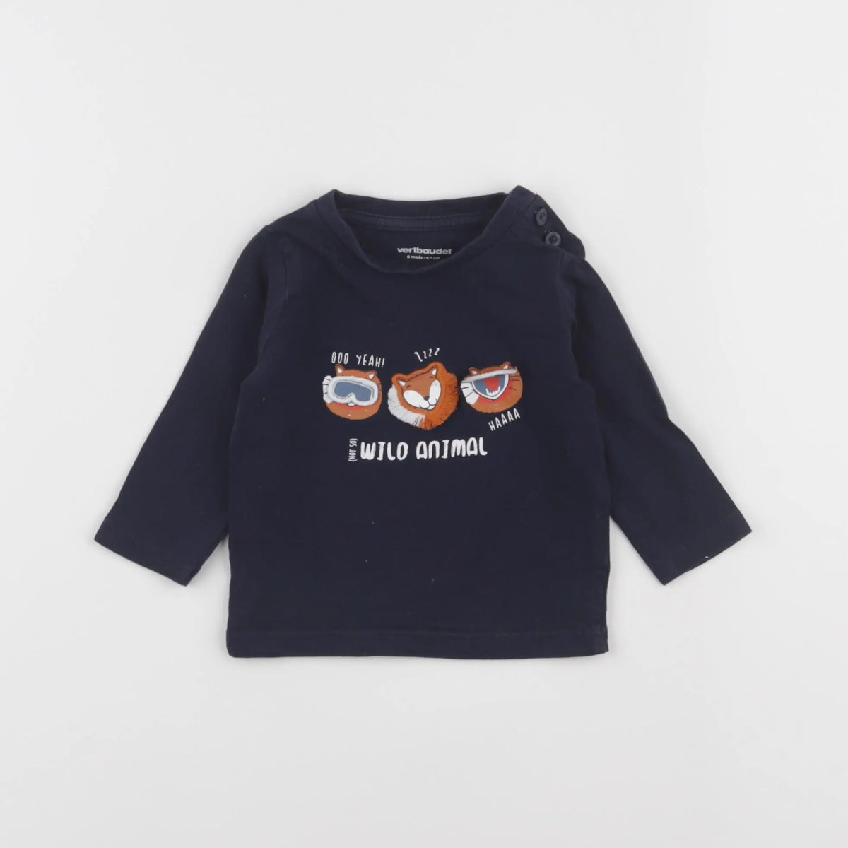 Vertbaudet - tee-shirt bleu - 6 mois