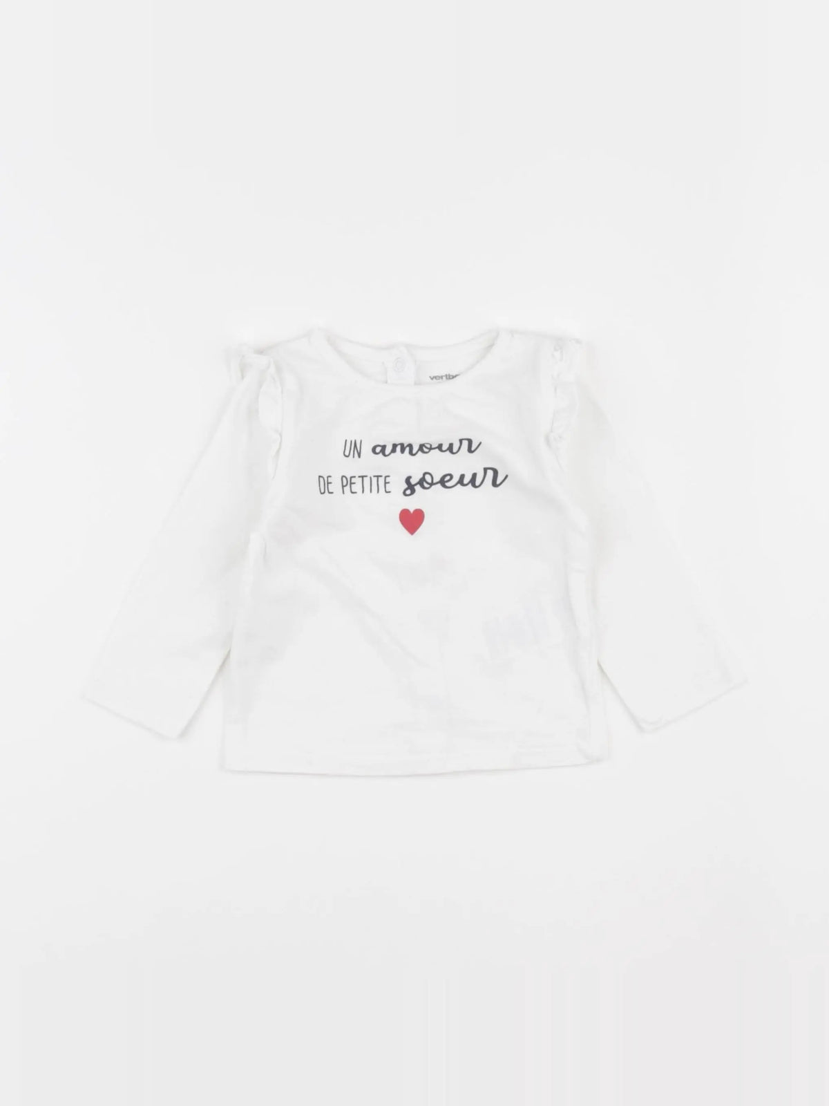 Vertbaudet - tee-shirt blanc - 6 mois