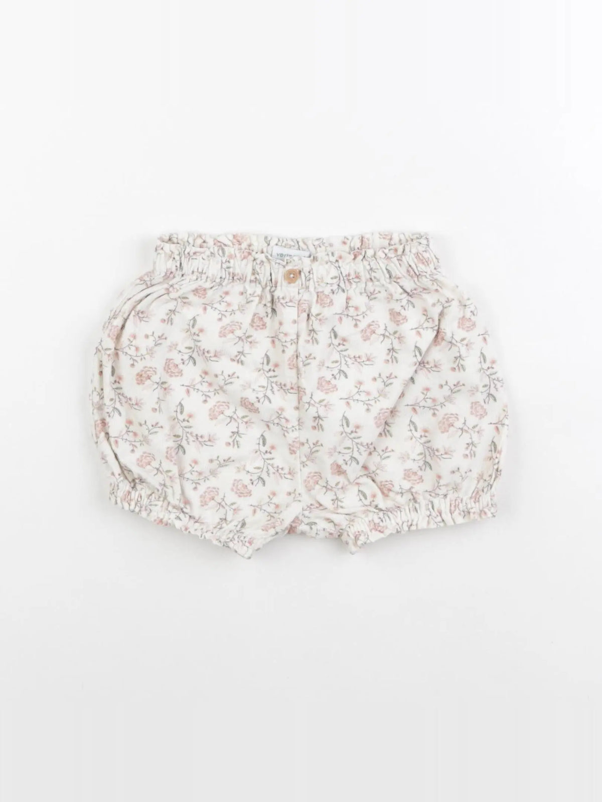Vertbaudet - short blanc, rose - 18 mois