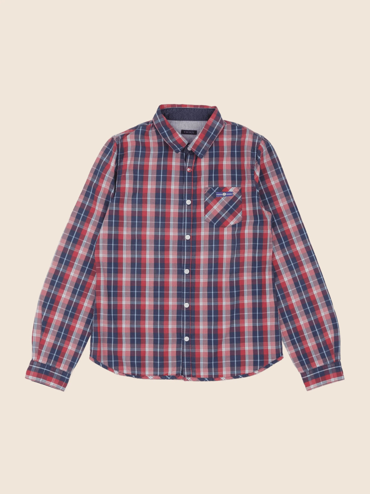 IKKS - chemise rouge, bleu - 12 ans