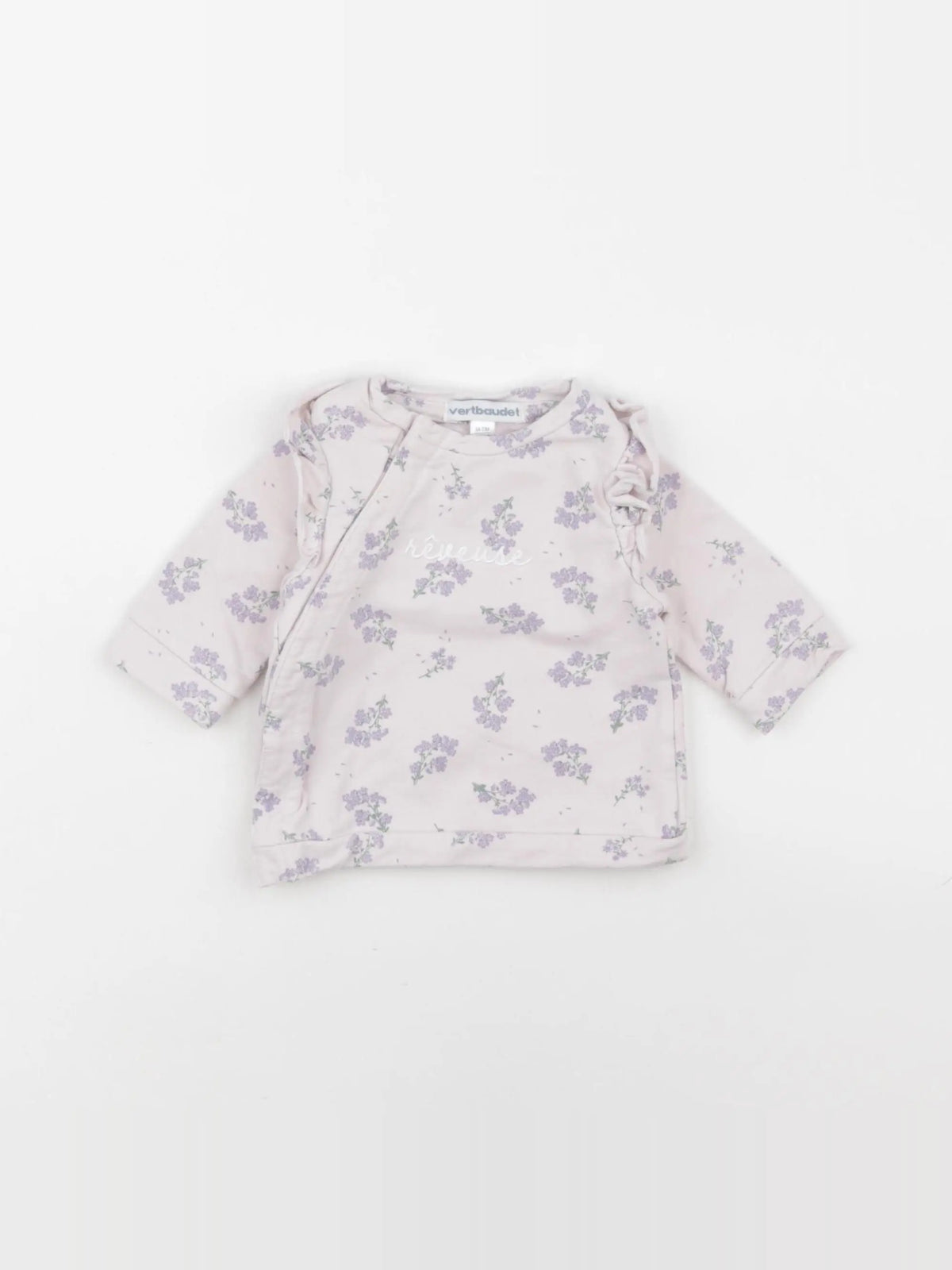 Vertbaudet - sweat violet - 1 mois