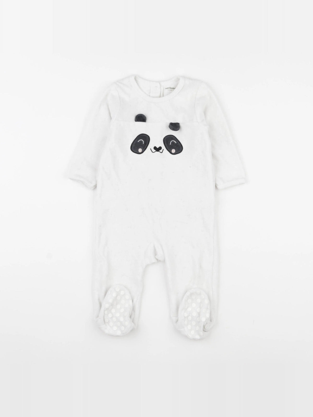 Vertbaudet - pyjama velours blanc - 12 mois