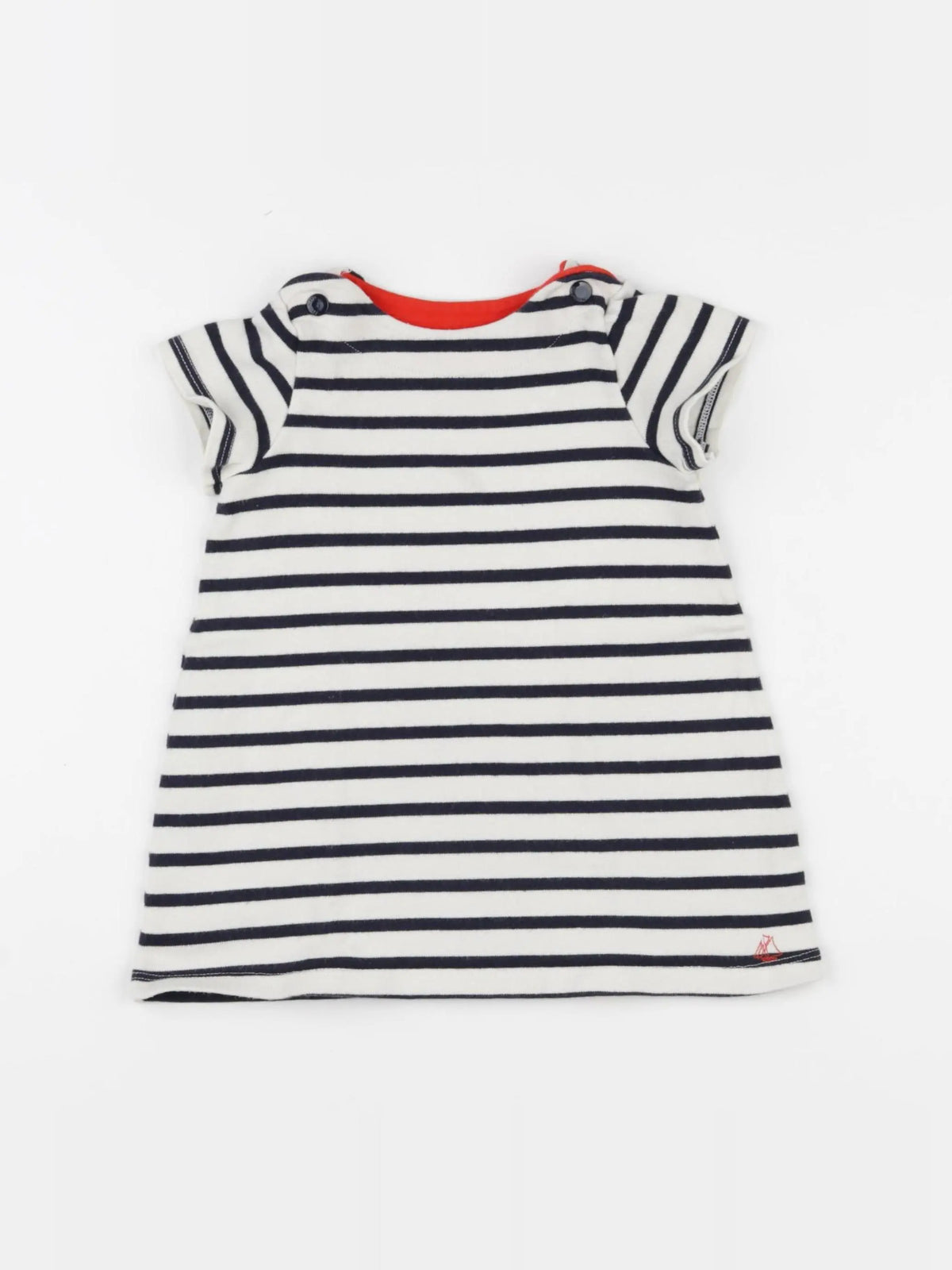 Petit Bateau - robe bleu - 12 mois