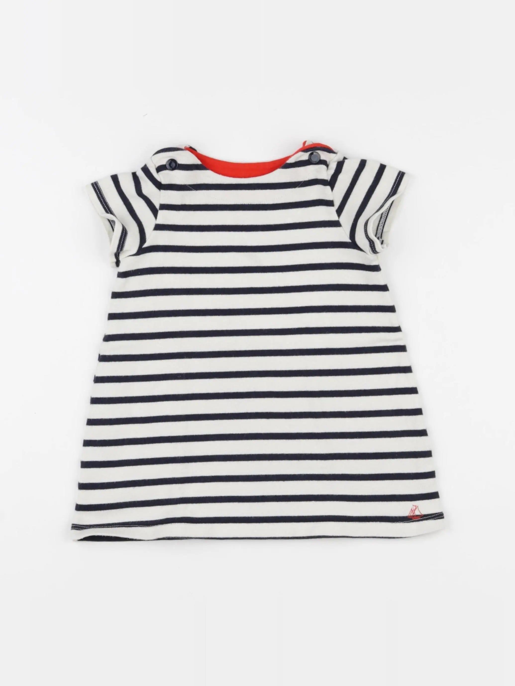 Petit Bateau - robe bleu - 12 mois