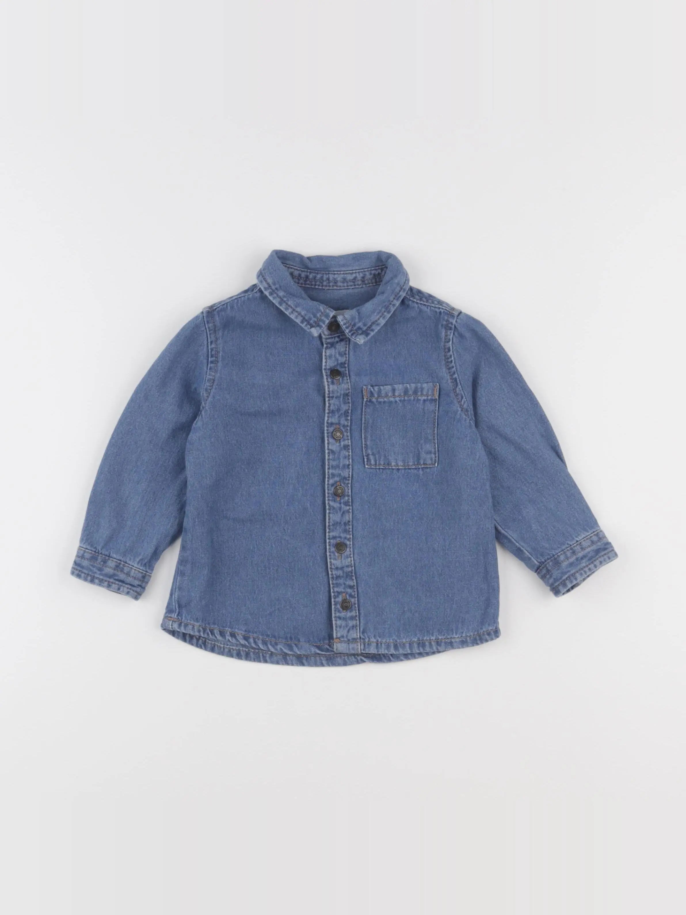 Vertbaudet - chemise bleu - 12/18 mois