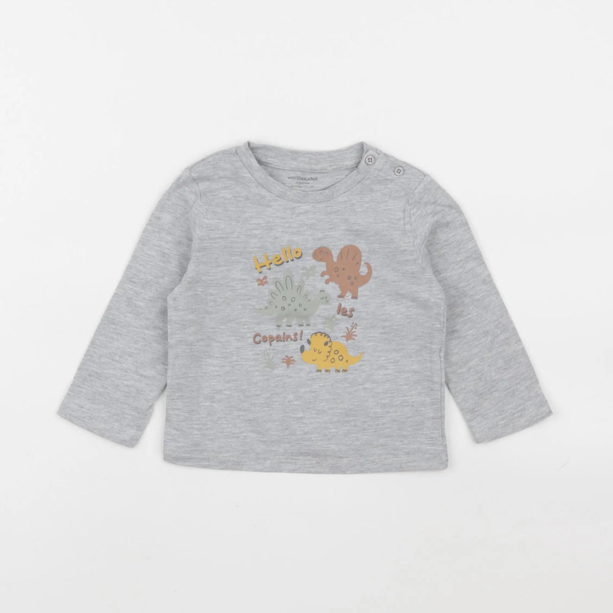 Vertbaudet - tee-shirt gris - 9 mois