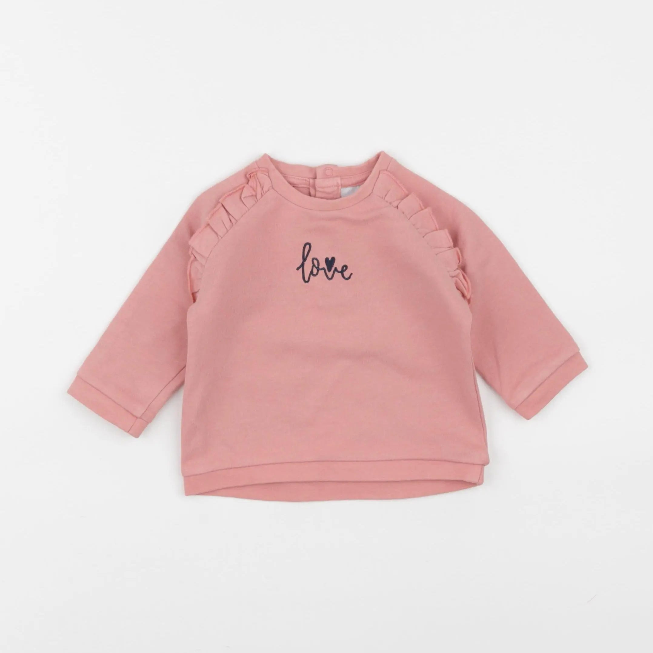 Vertbaudet - sweat rose - 6 mois