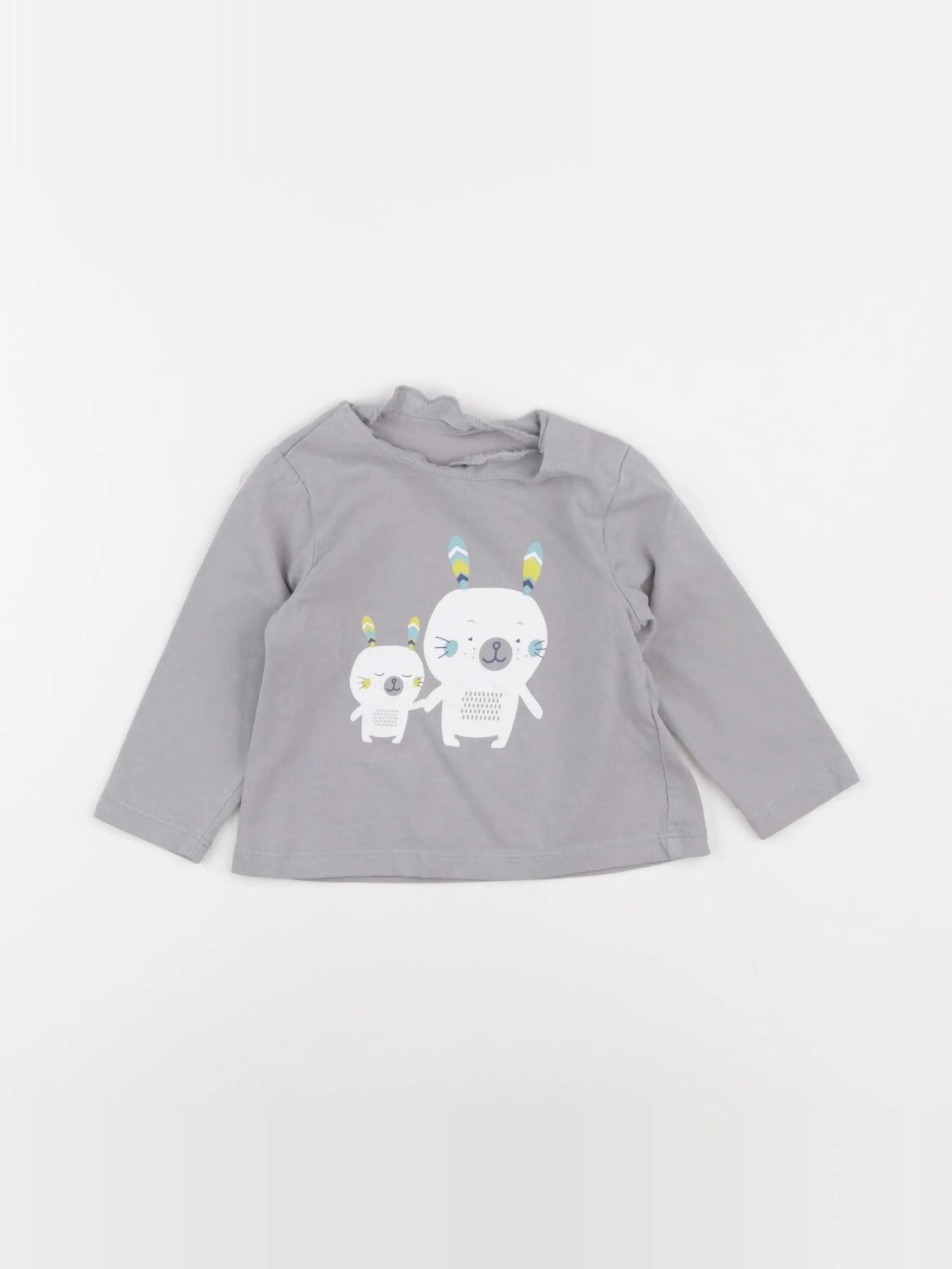 Vertbaudet - tee-shirt gris - 6 mois