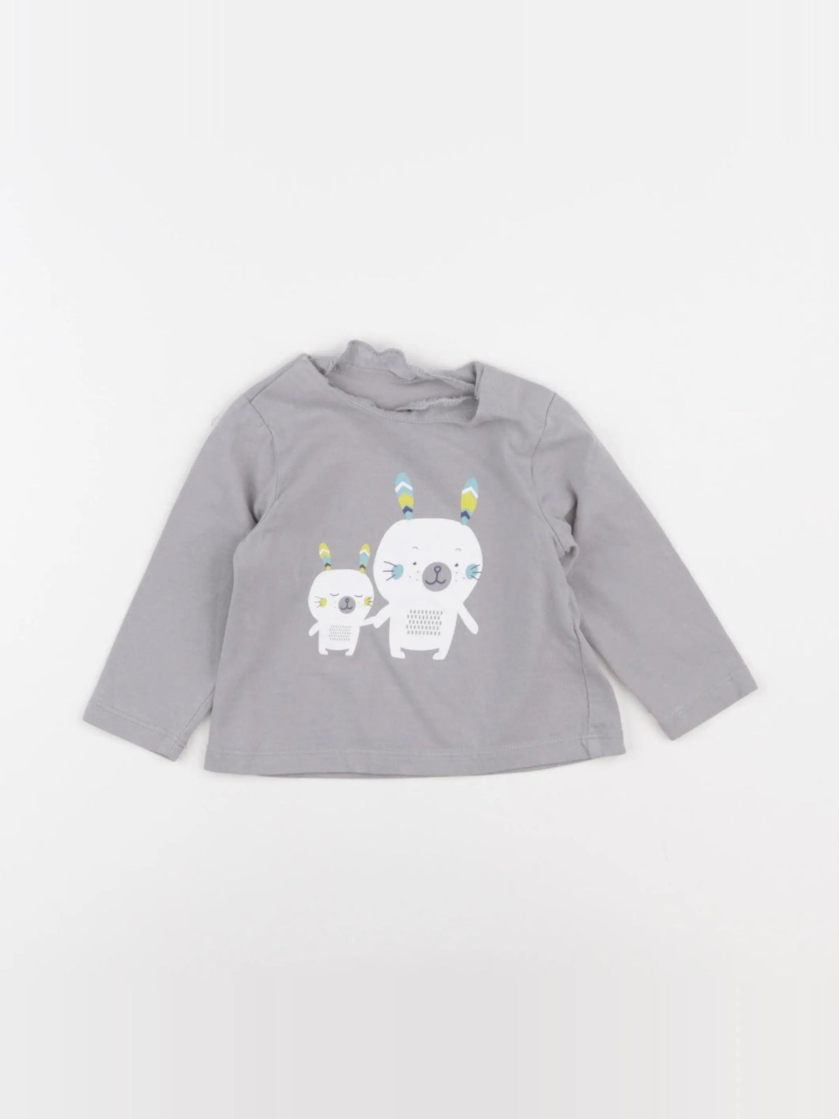 Vertbaudet - tee-shirt gris - 6 mois