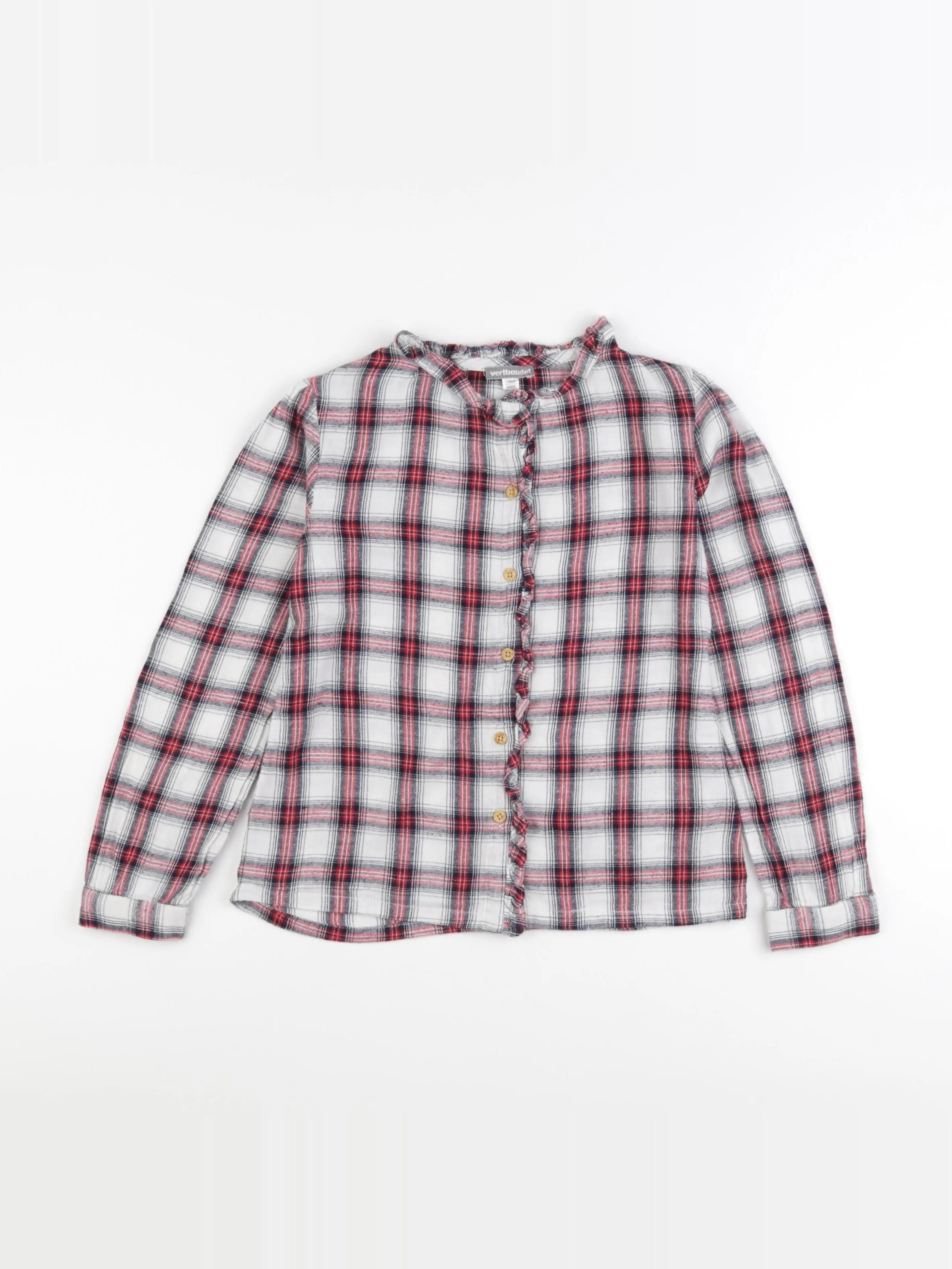 Vertbaudet - blouse blanc, rouge - 9 ans