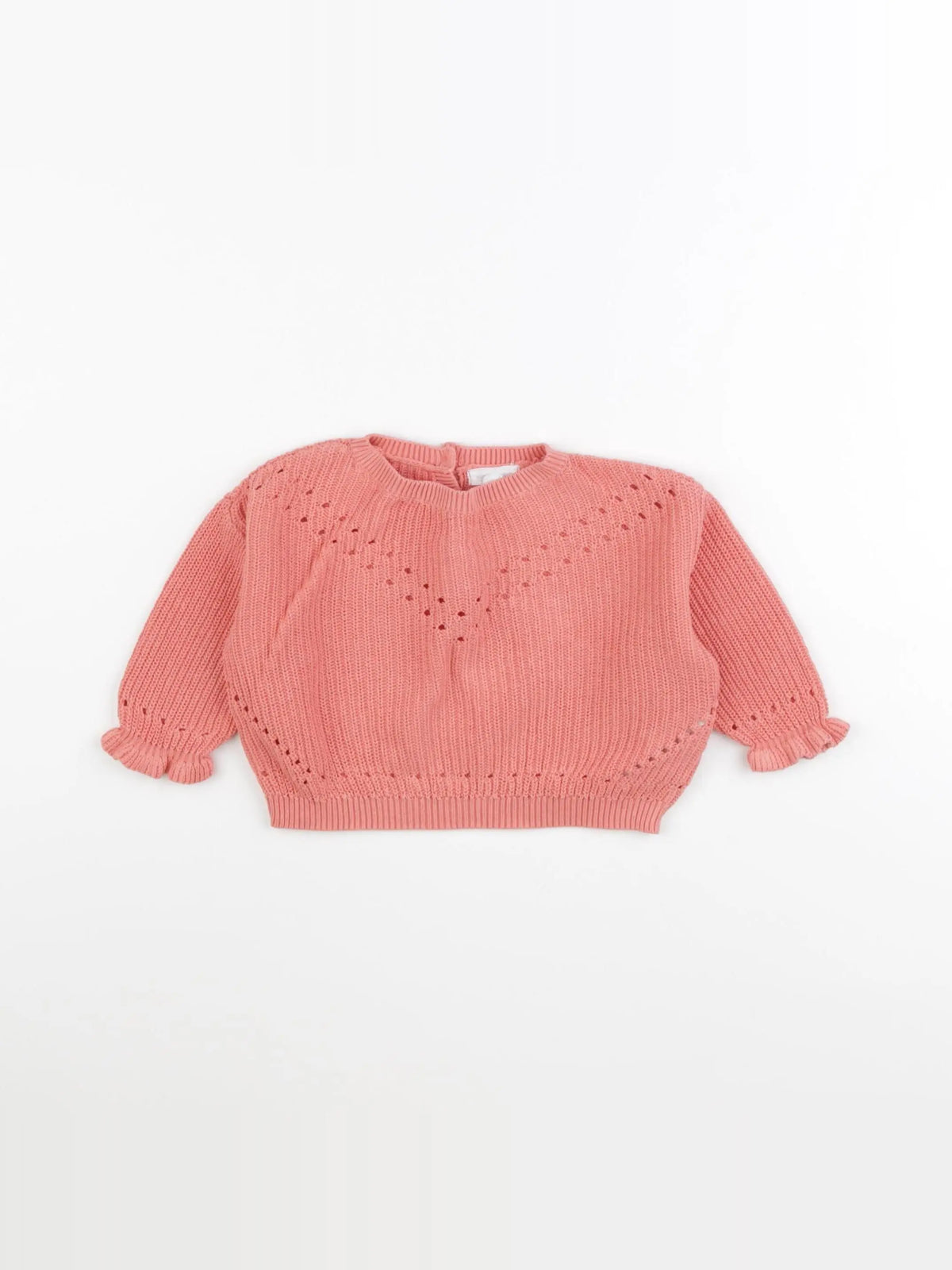 Vertbaudet - pull orange - 6 mois
