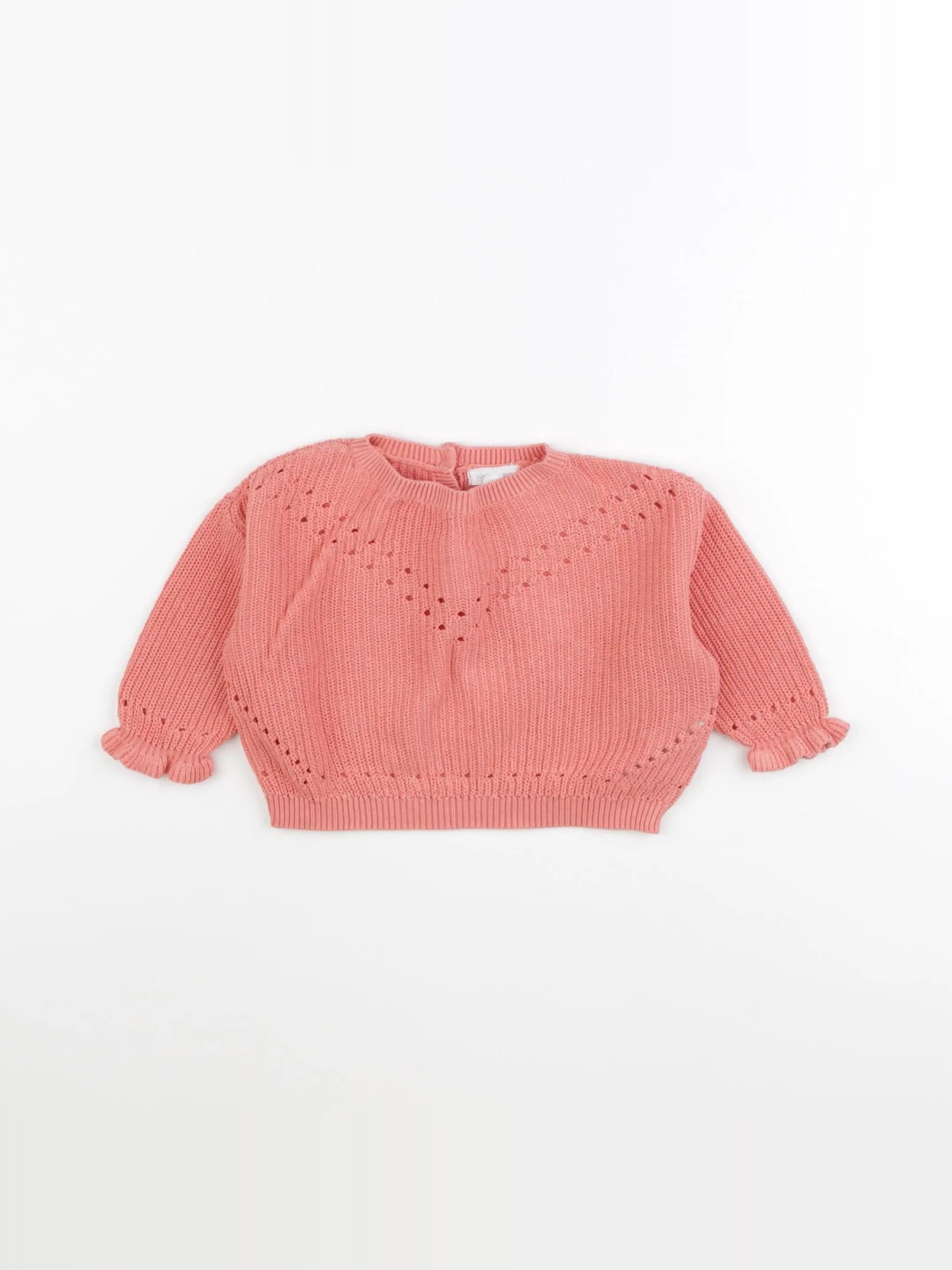 Vertbaudet - pull orange - 6 mois