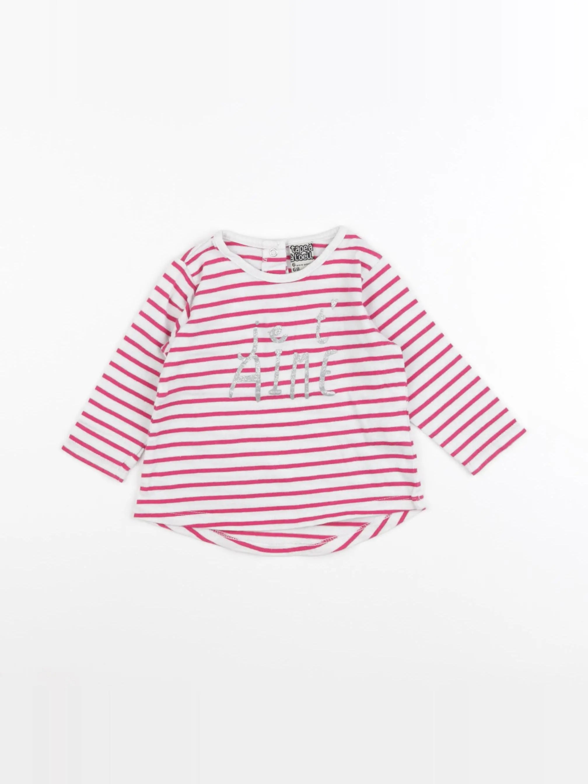 Tape à l'oeil - tee-shirt rose - 6 mois