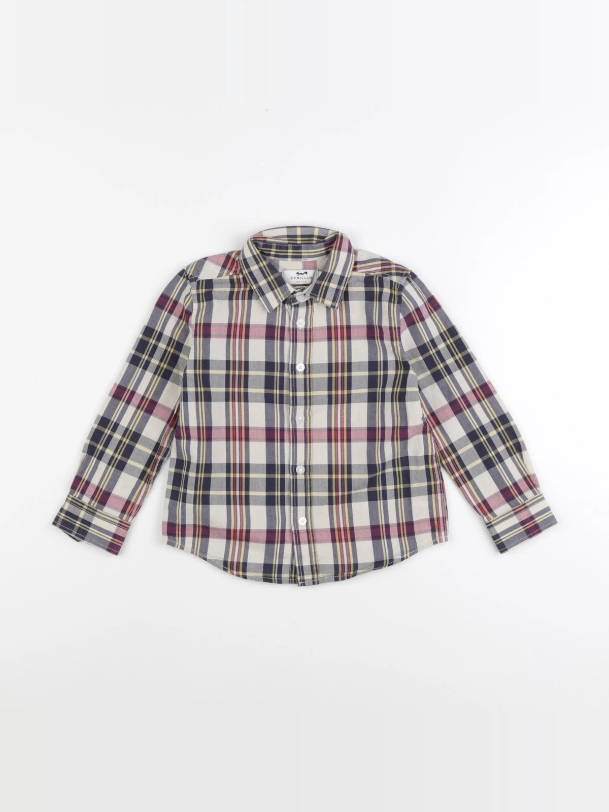 Cyrillus - chemise bleu, beige - 3 ans